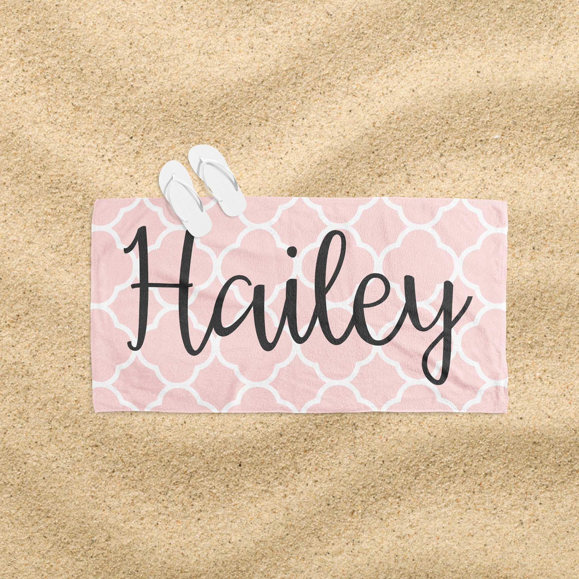 Personalized Moroccan Beach Towel with Name