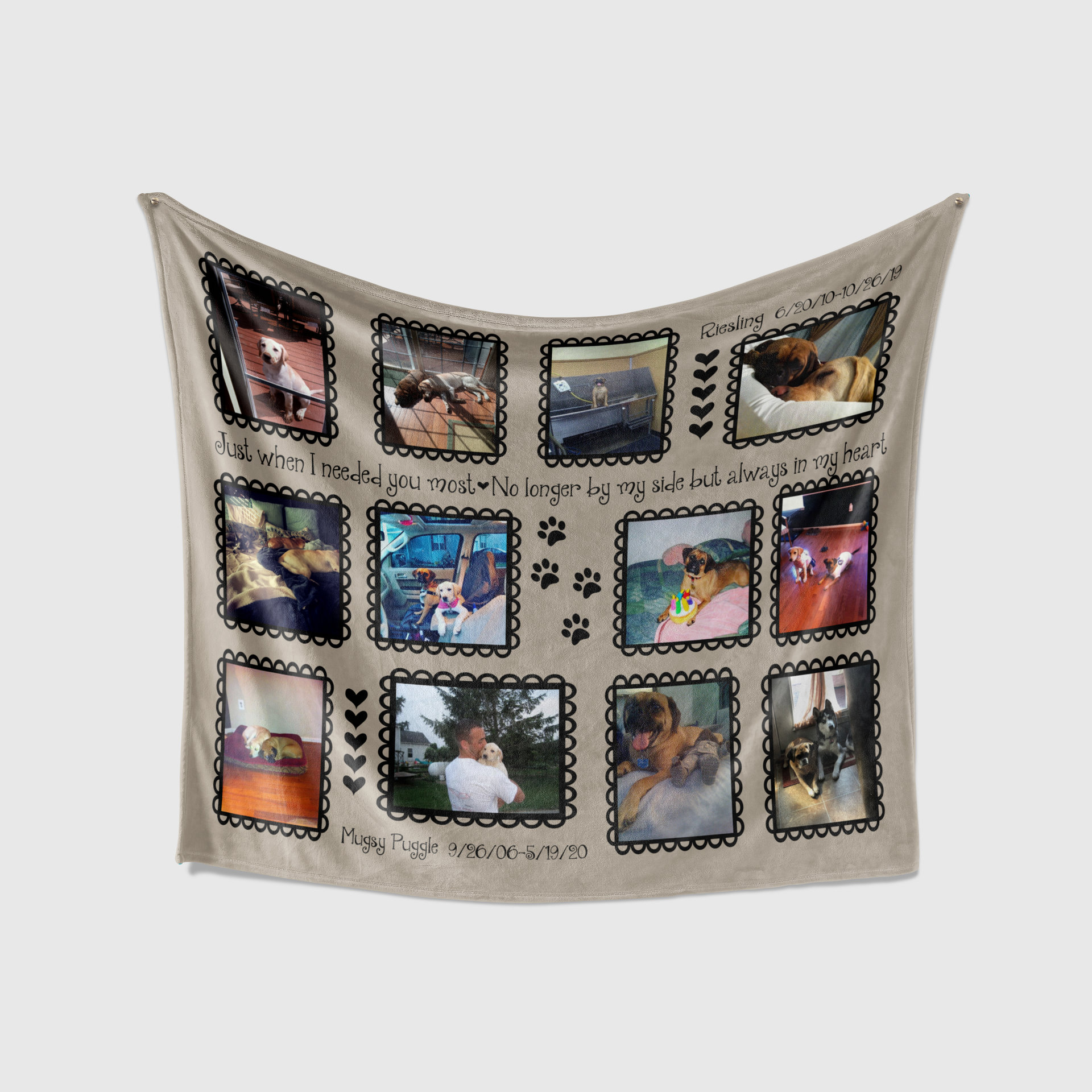 Custom Pet Memorial Photo Blanket