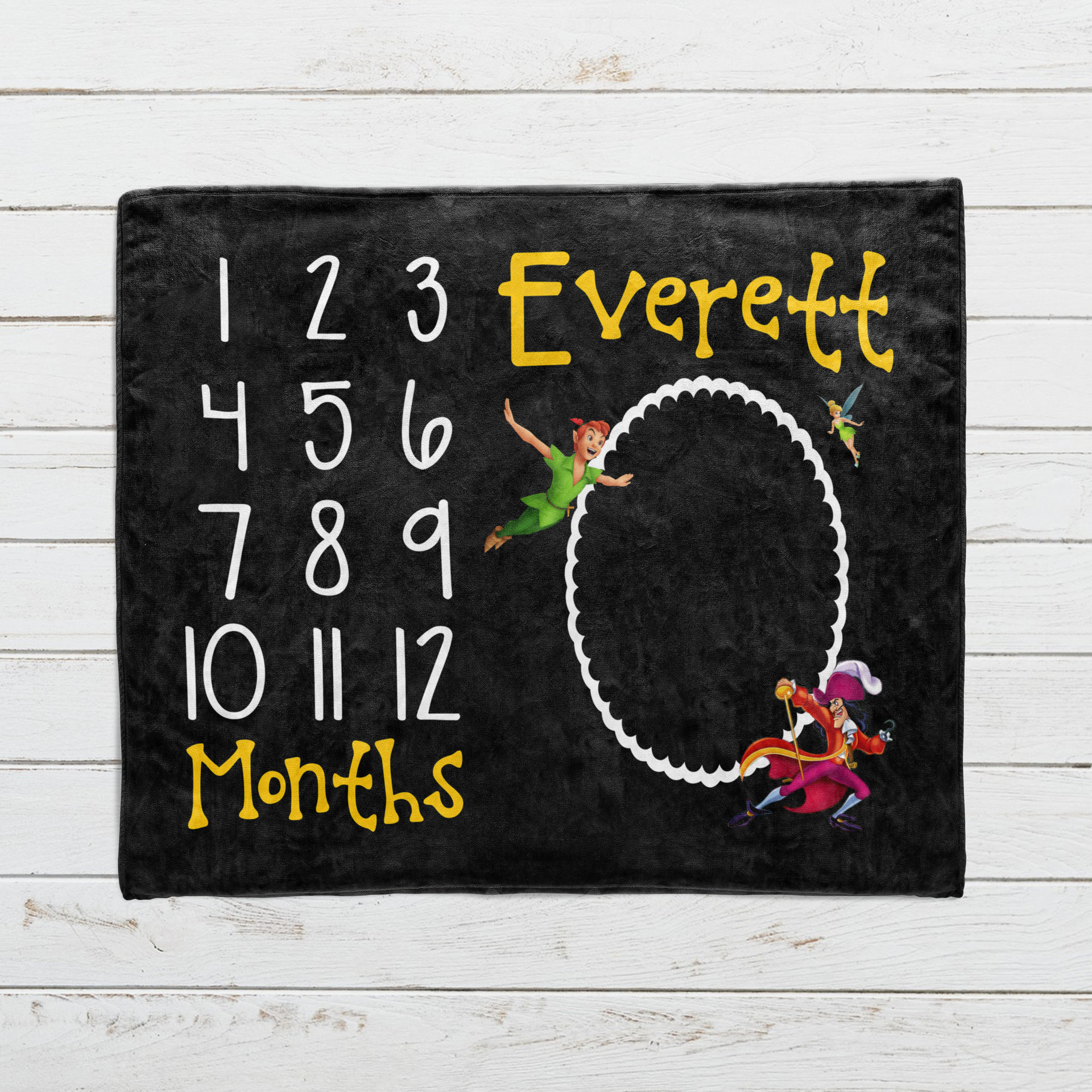Personalized Peter Pan Milestone Blanket