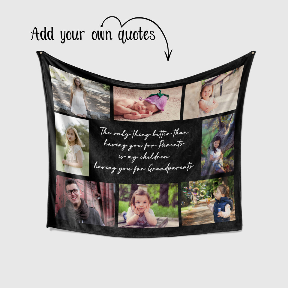 Customized Photo Blanket with Quote