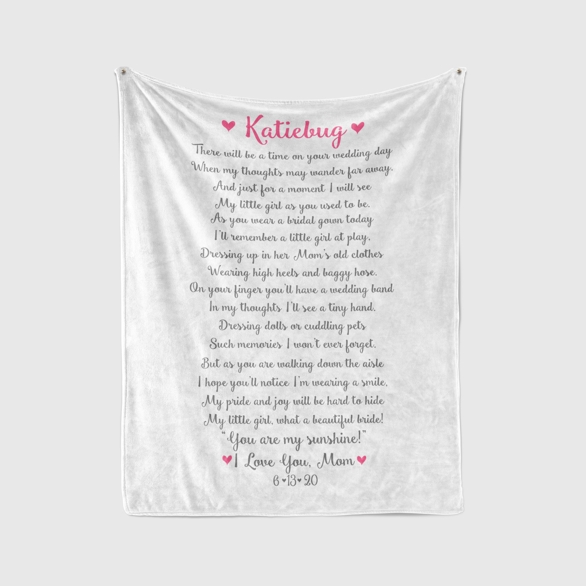 Custom Poem Wedding Blanket