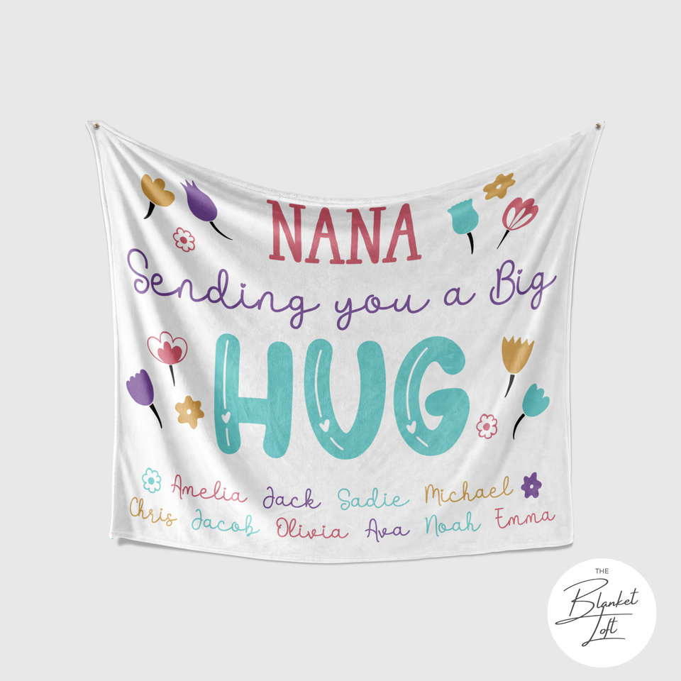Sending a Big Hug Personalized Blanket for Nana