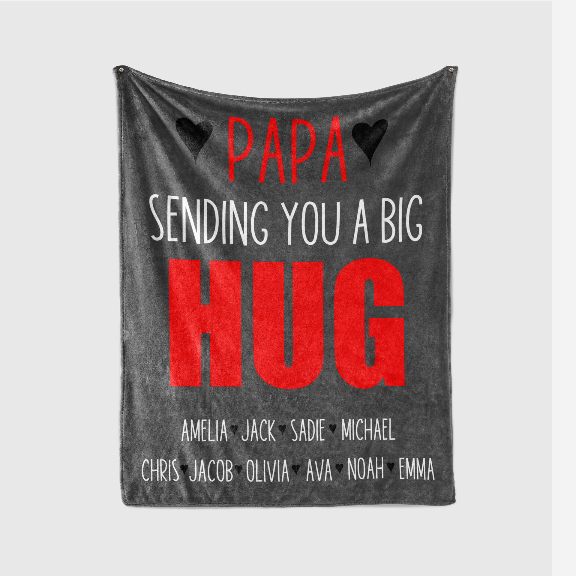 Sending a Big Hug Personalized Blanket for Papa