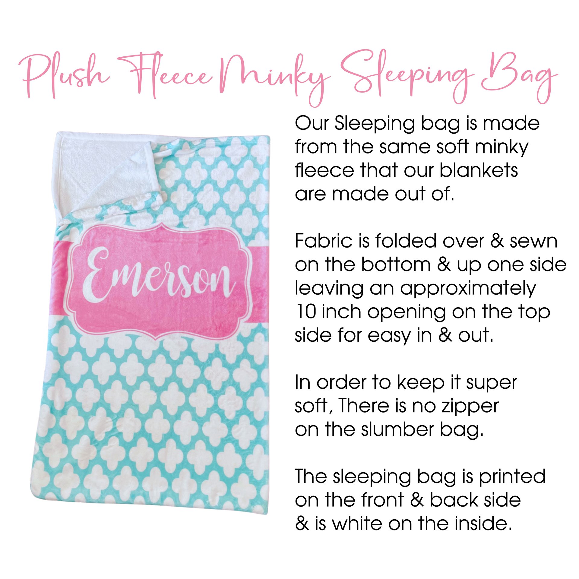 Personalized Moroccan Minky Sleeping Bag