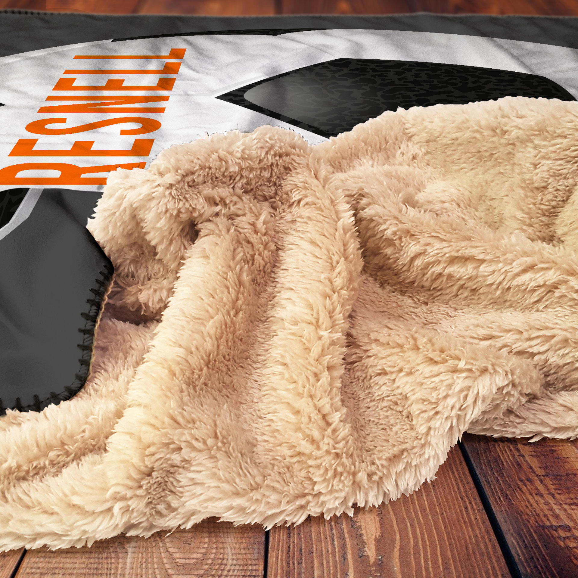 Personalized Soccer Hooded Sherpa Blanket