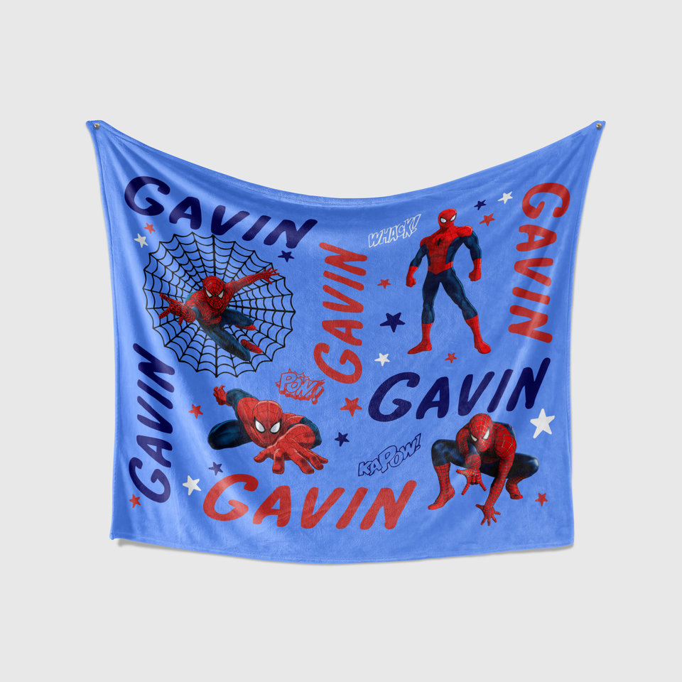 Personalized Spiderman Blanket