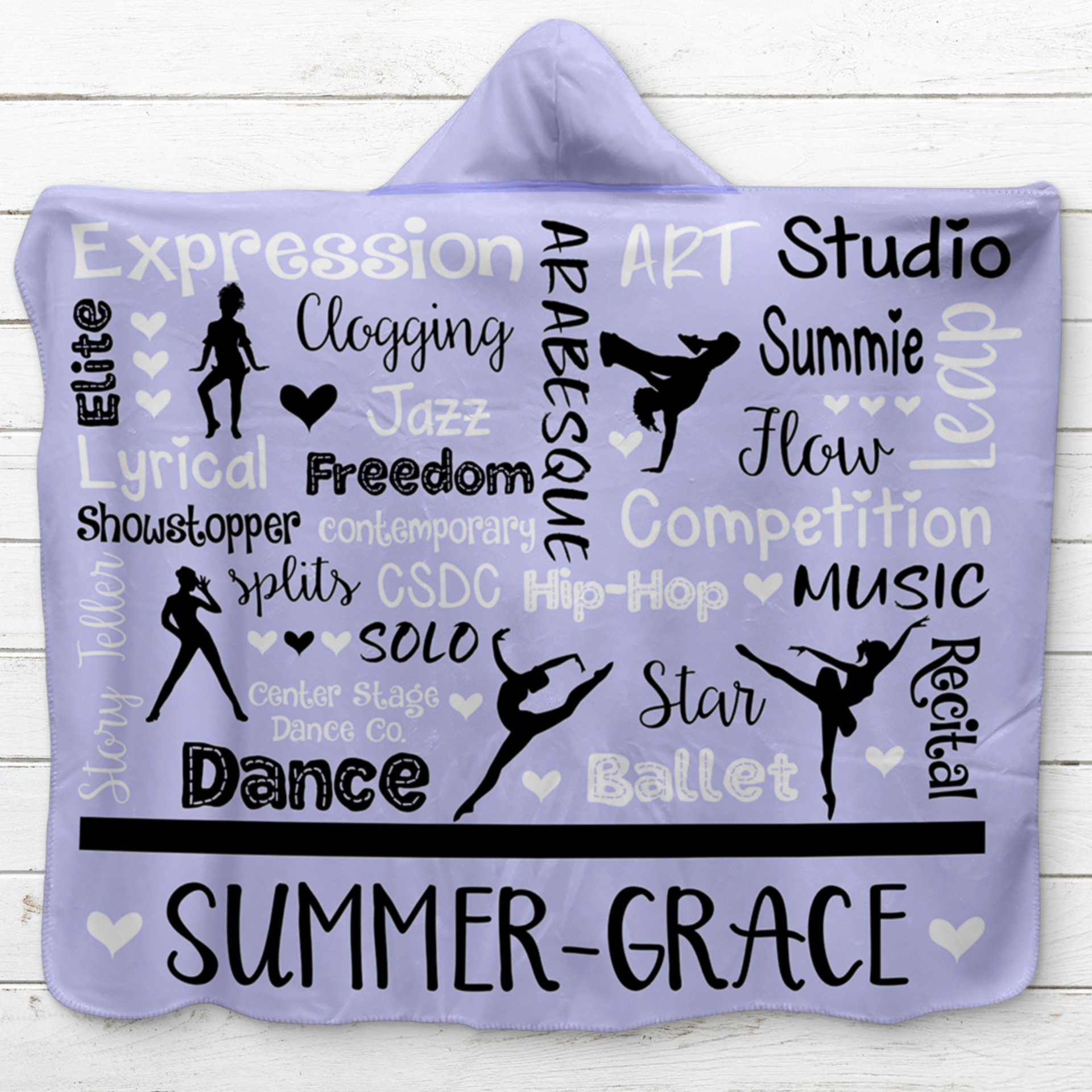 Personalized Dance Hooded Sherpa Blanket