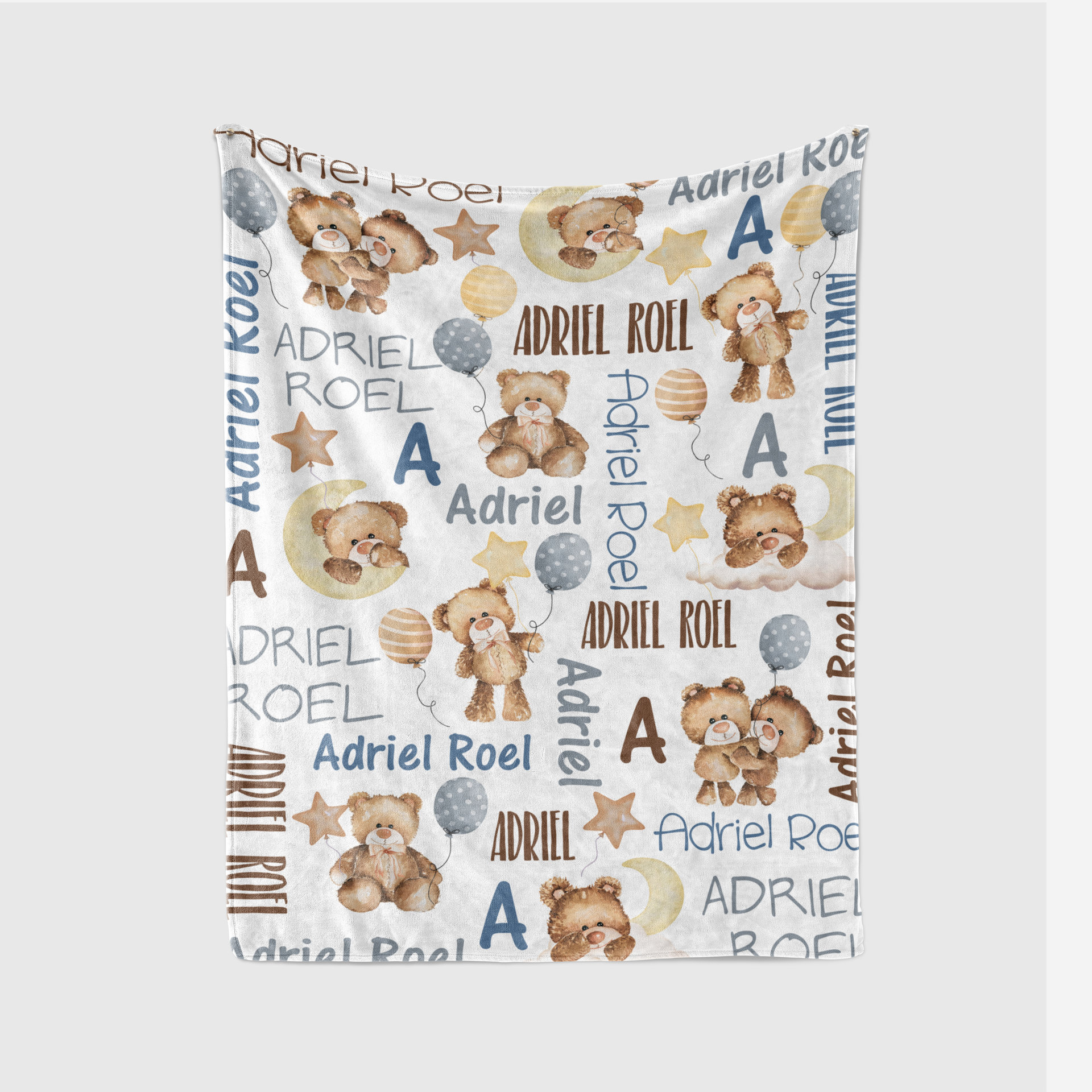 Personalized Teddy Bears Baby Blanket