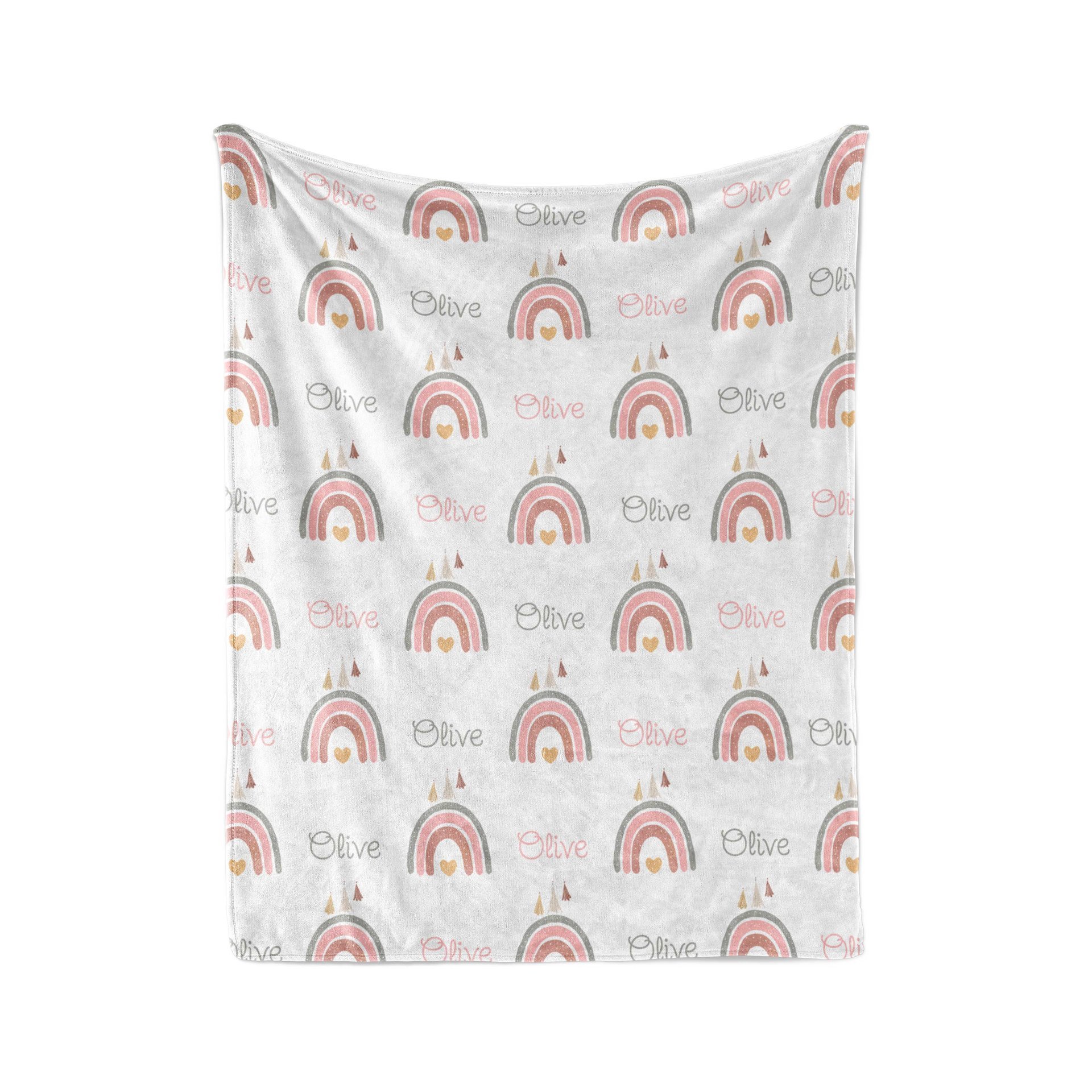 Personalized Boho Rainbow Blanket