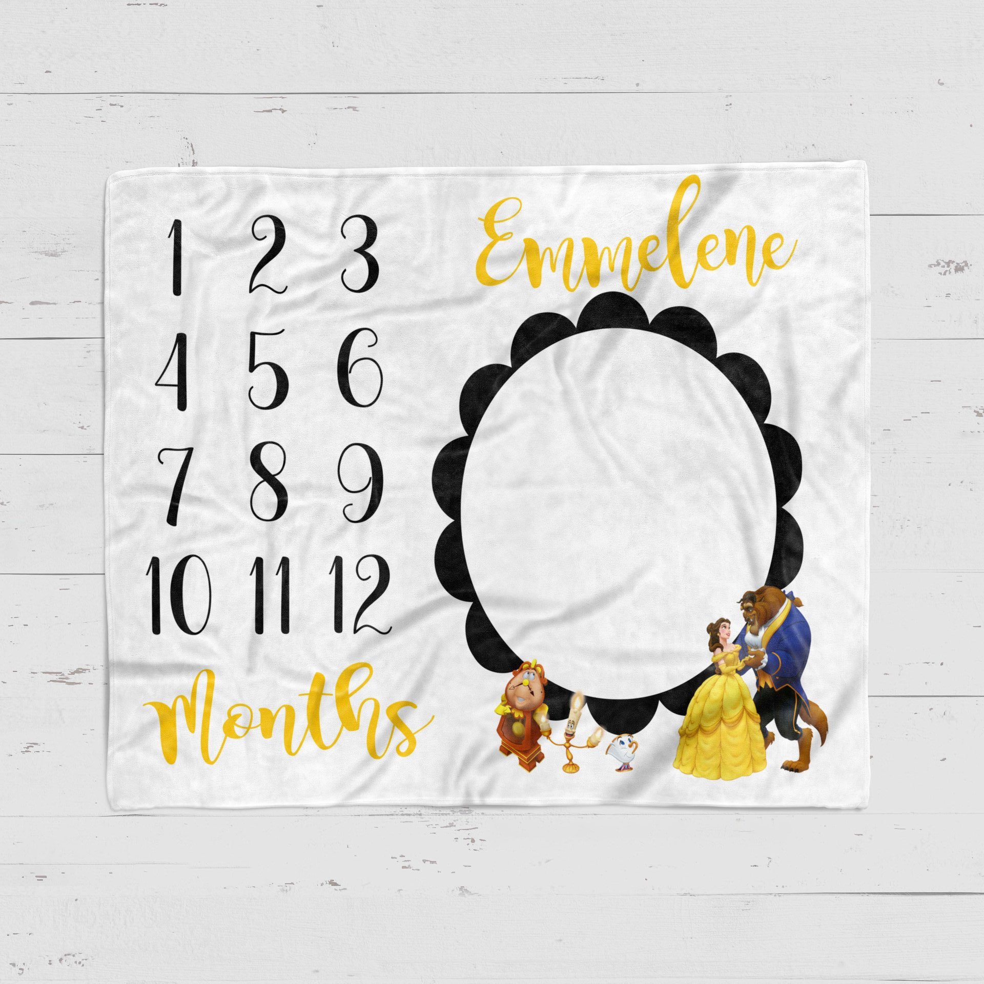 beauty and the Beast Milestone blanket