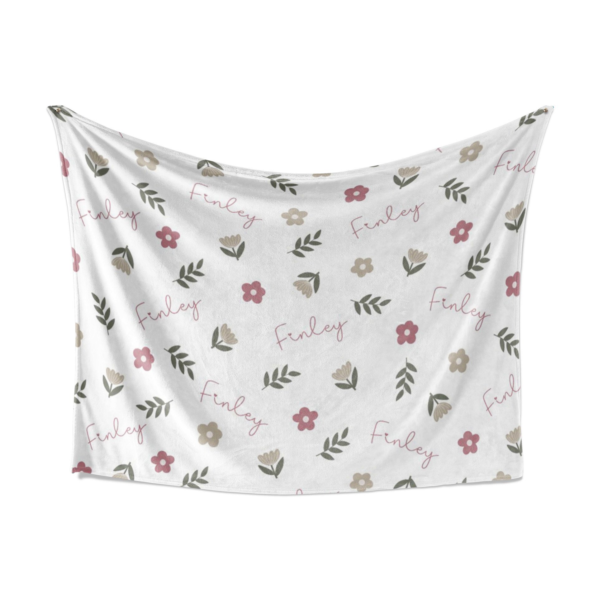 Personalized Boho Floral Baby Blanket