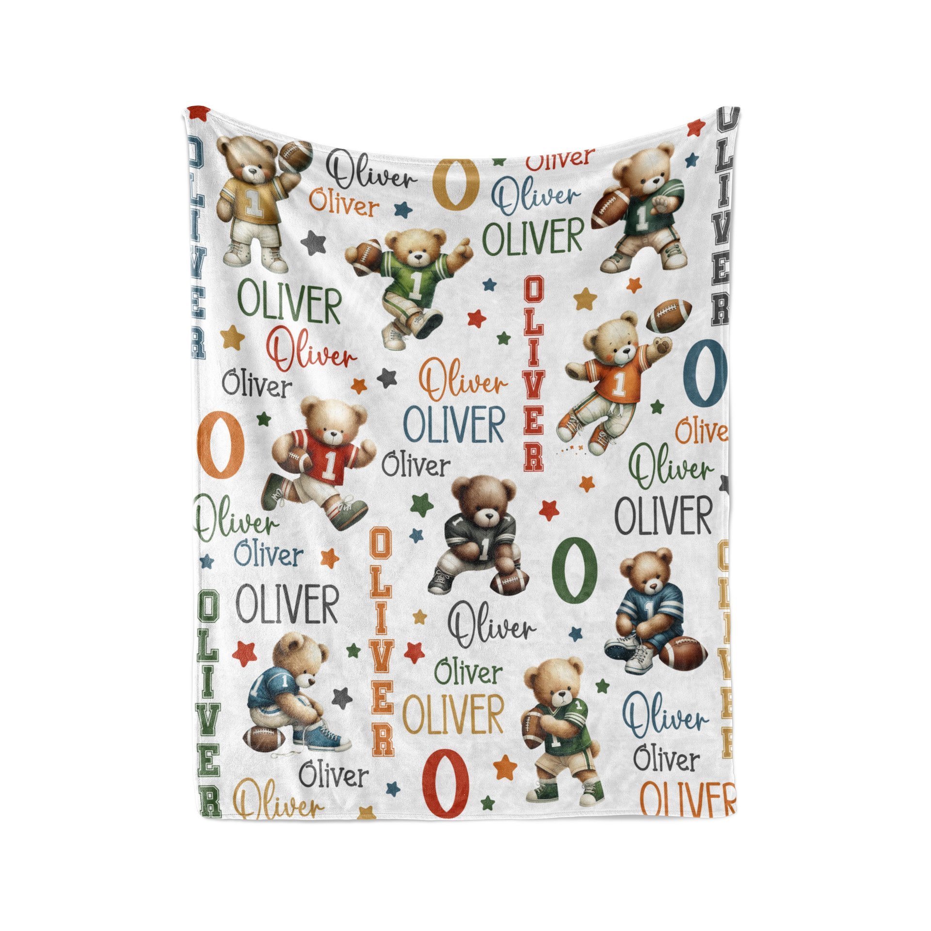 personalized football bears blanket