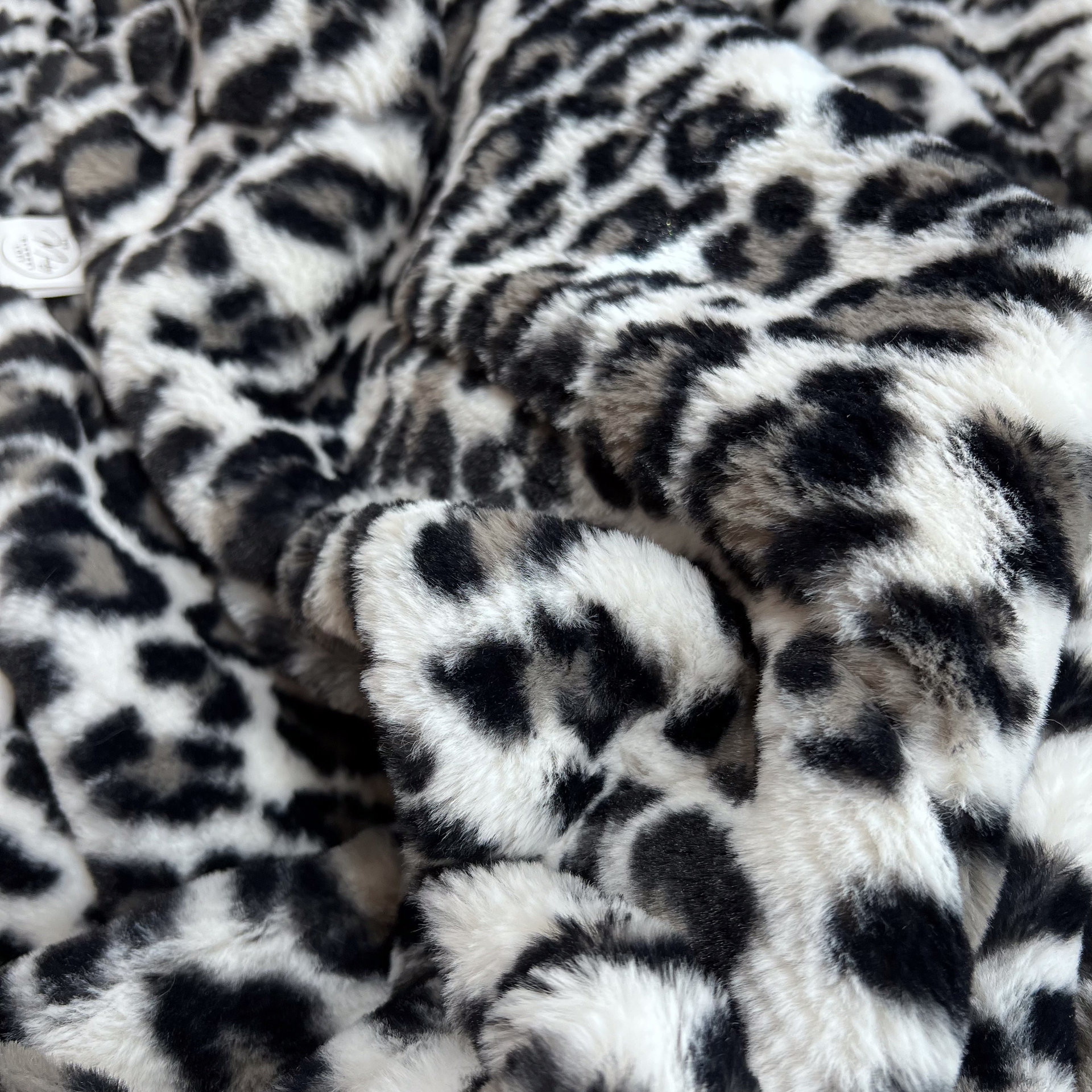 Silver Siberian Leopard Minky Blanket