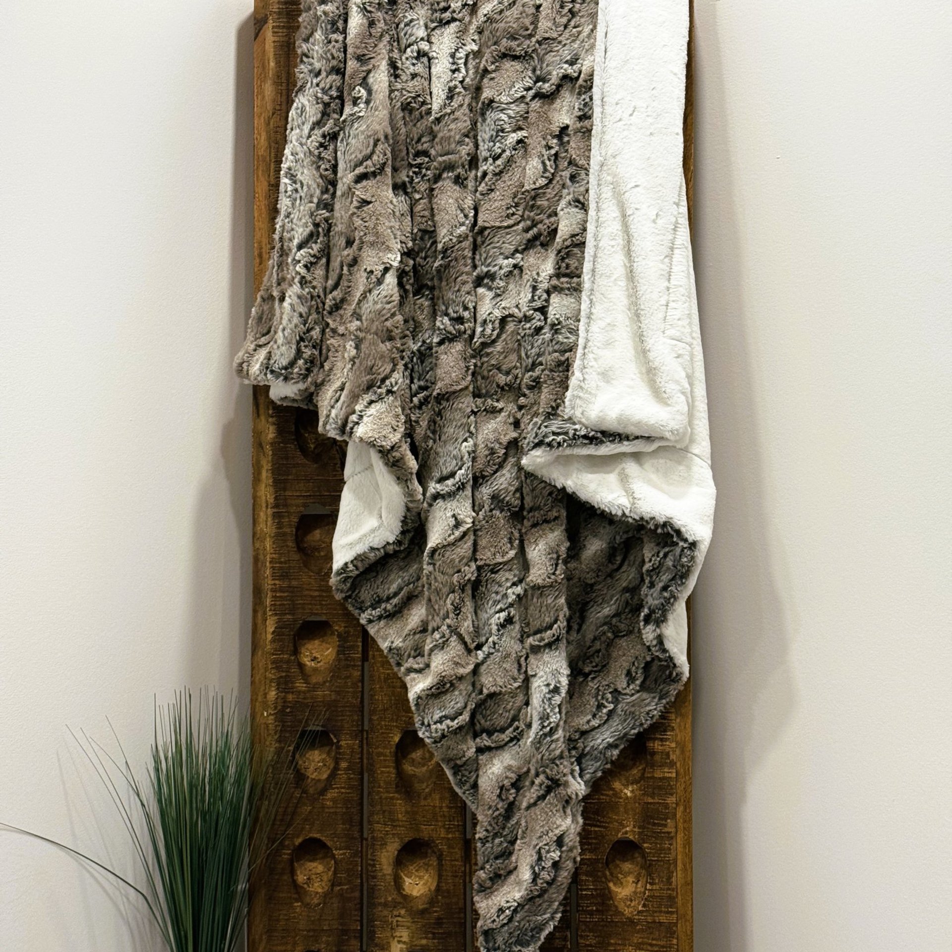 Wild Rabbit Frosted Sand Luxe Minky Blanket