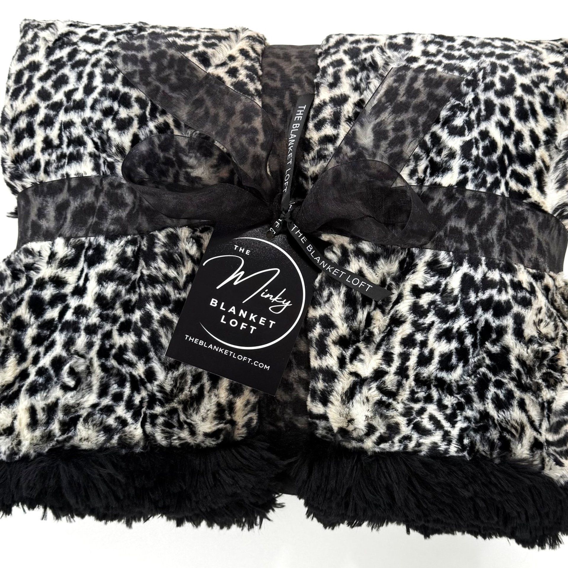Cheetah Black Shag Luxe Minky Blanket
