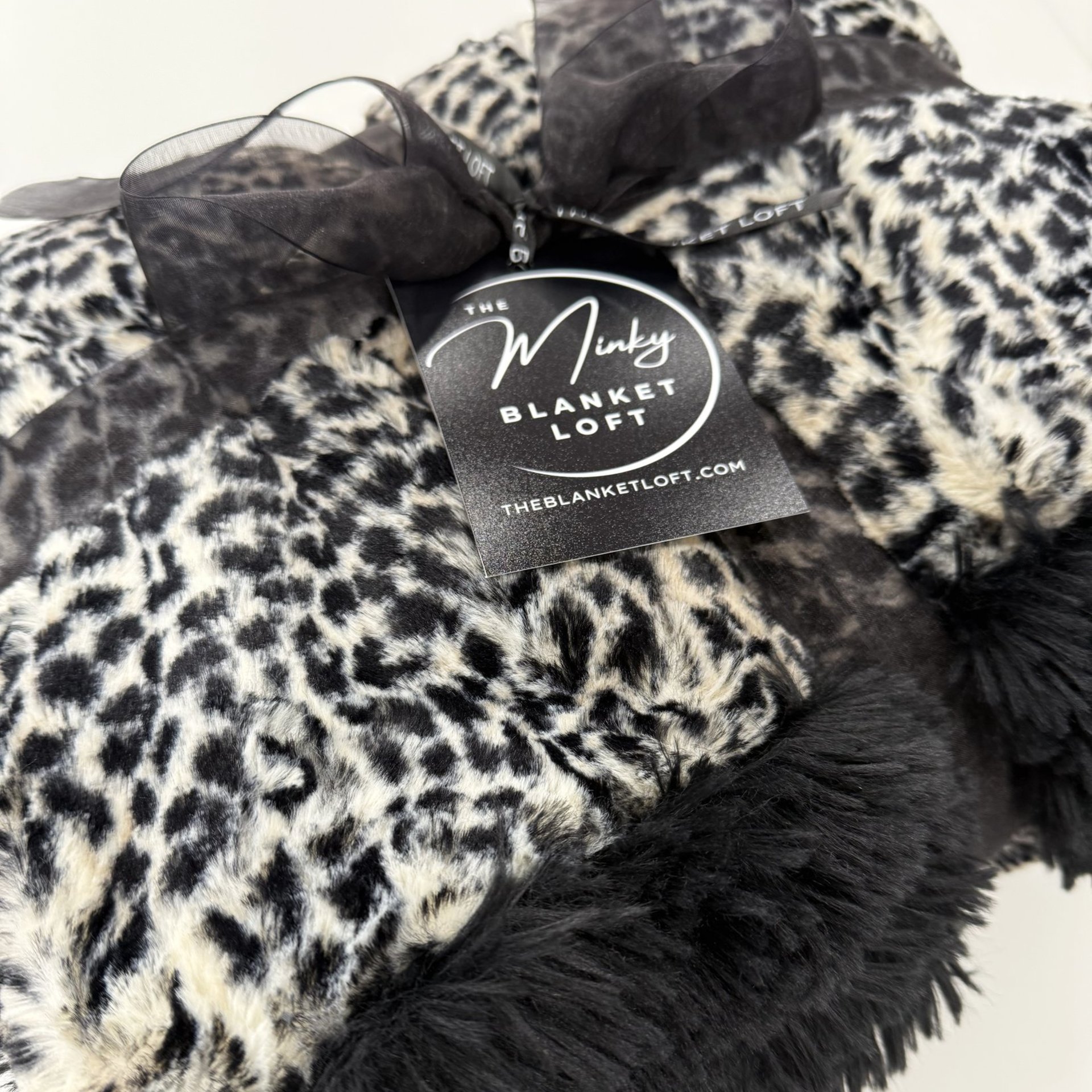 Cheetah Black Shag Luxe Minky Blanket