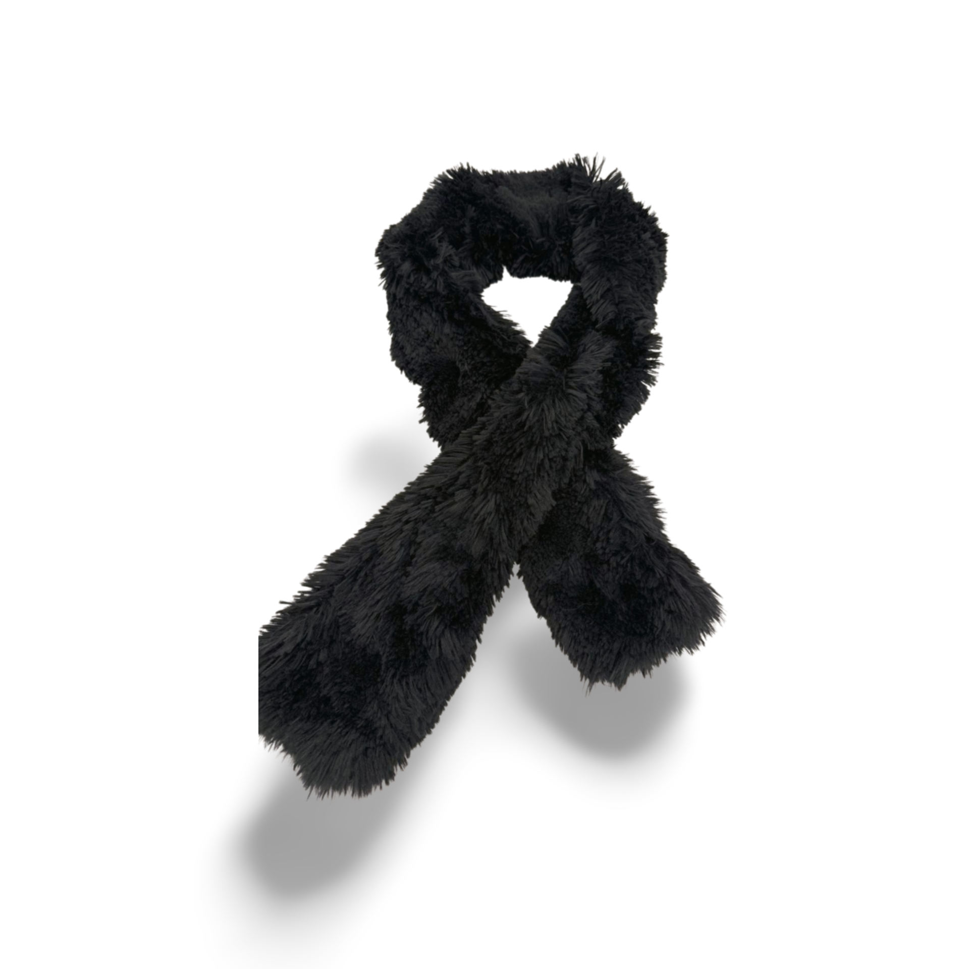 Black Shaggy Minky Scarf
