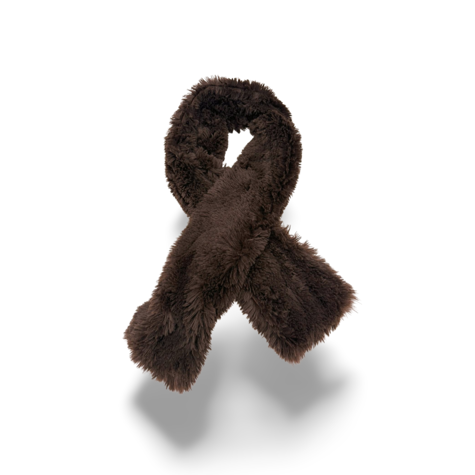 Chocolate Shaggy Minky Scarf