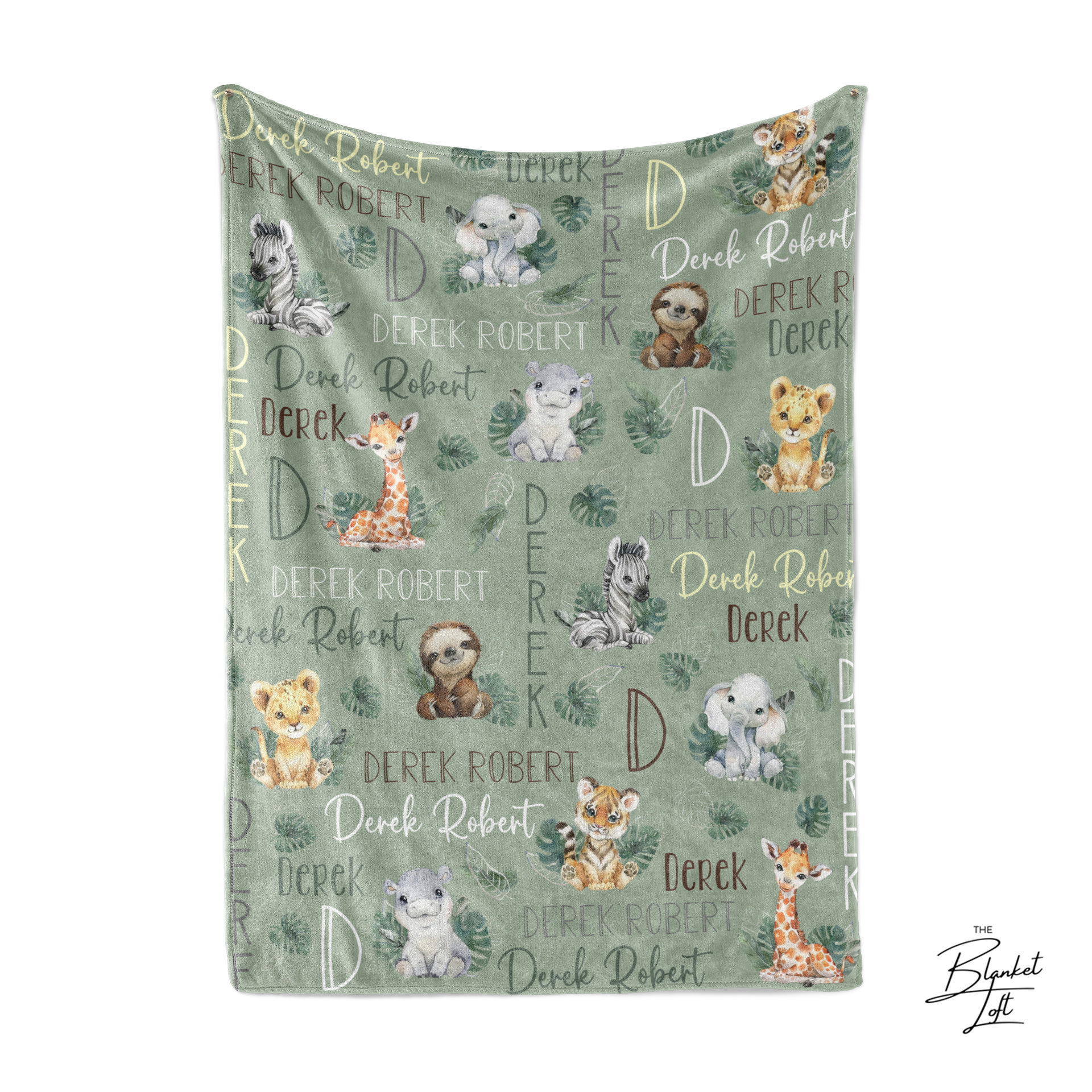 Jungle Safari Animals Personalized Baby Blanket