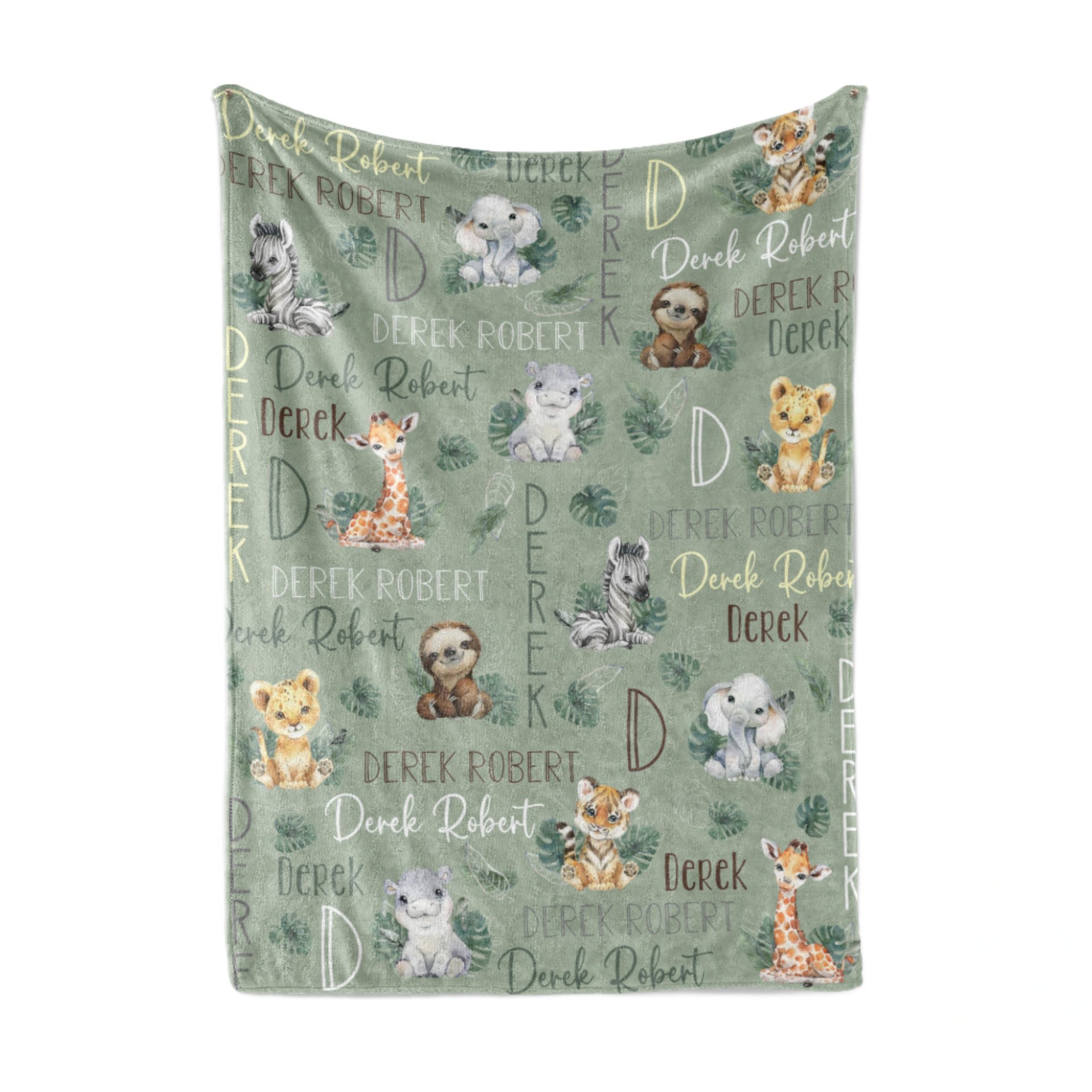 Jungle Safari Animals Personalized Baby Blanket