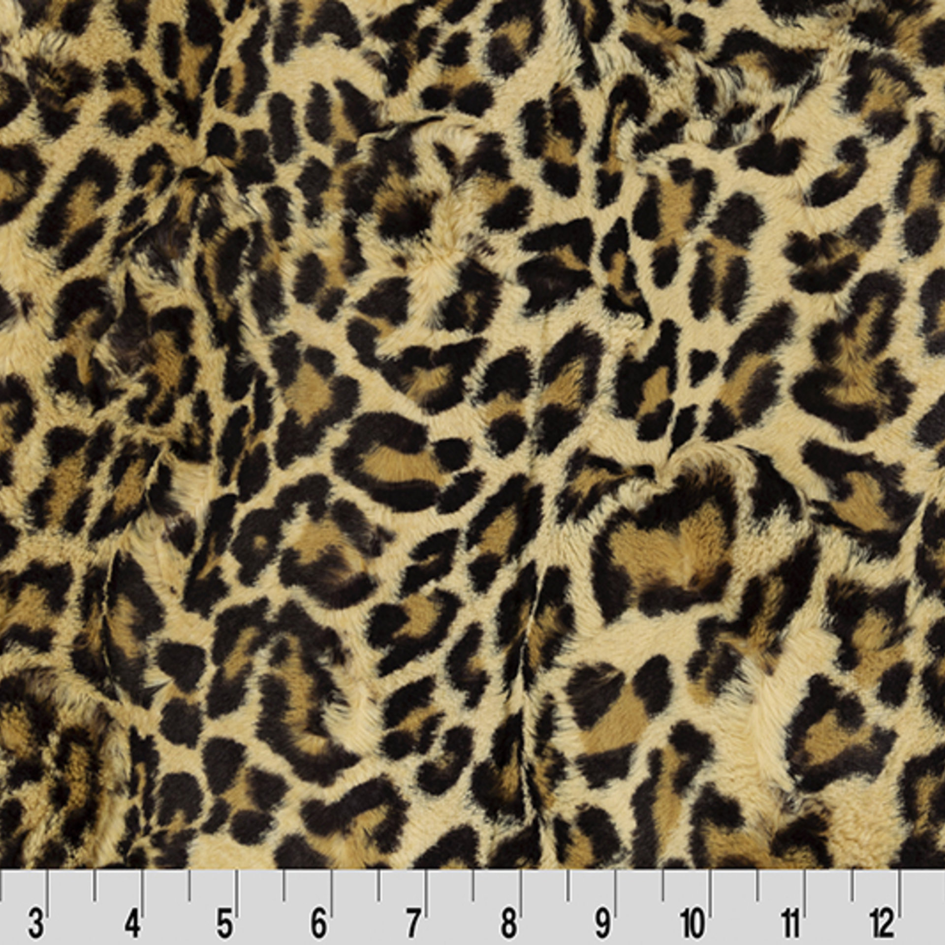 Luxe Cuddle Sand Leopard with Vienna Black 50"x60" Adult Minky Blanket
