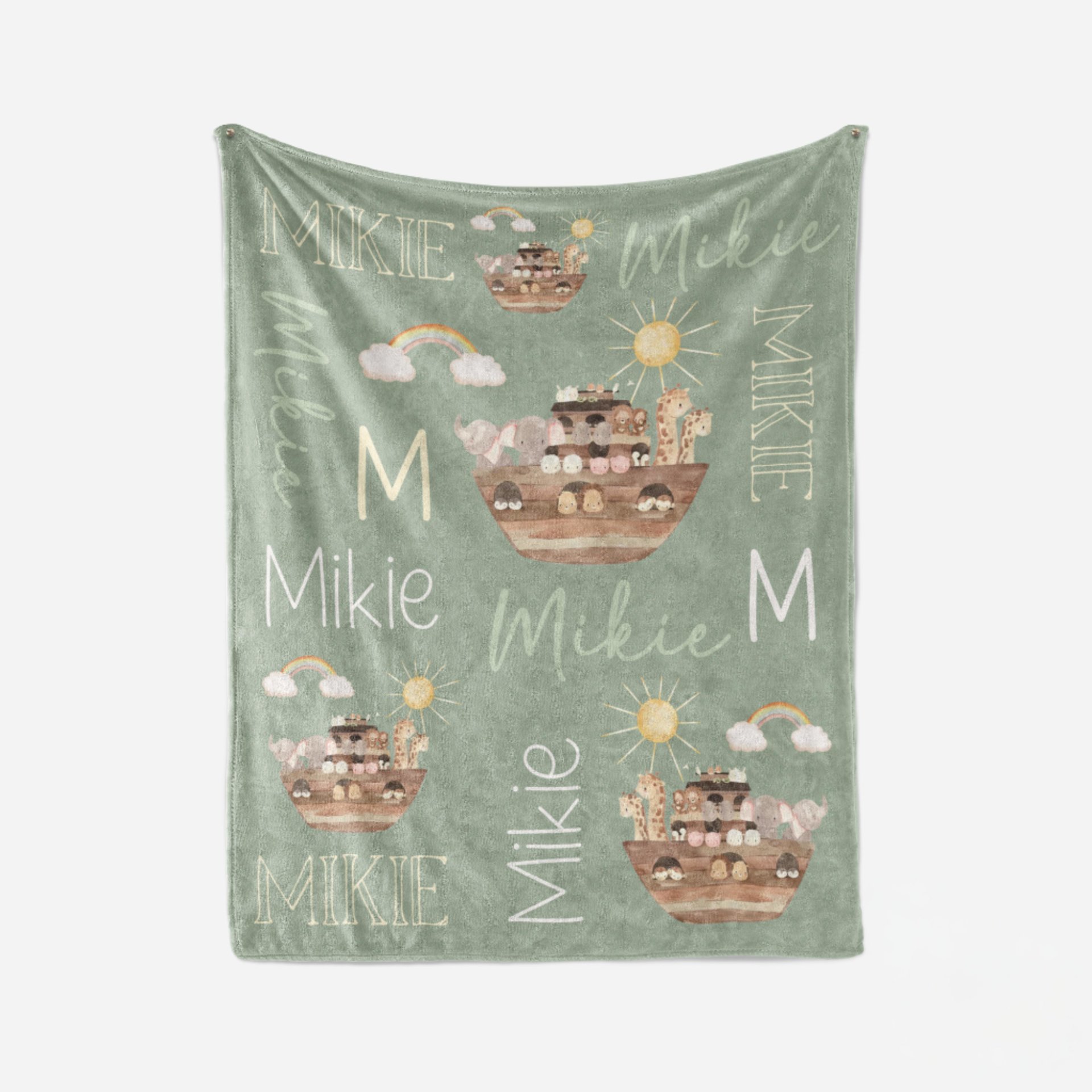 Personalized Noah's Ark Baby Blanket 