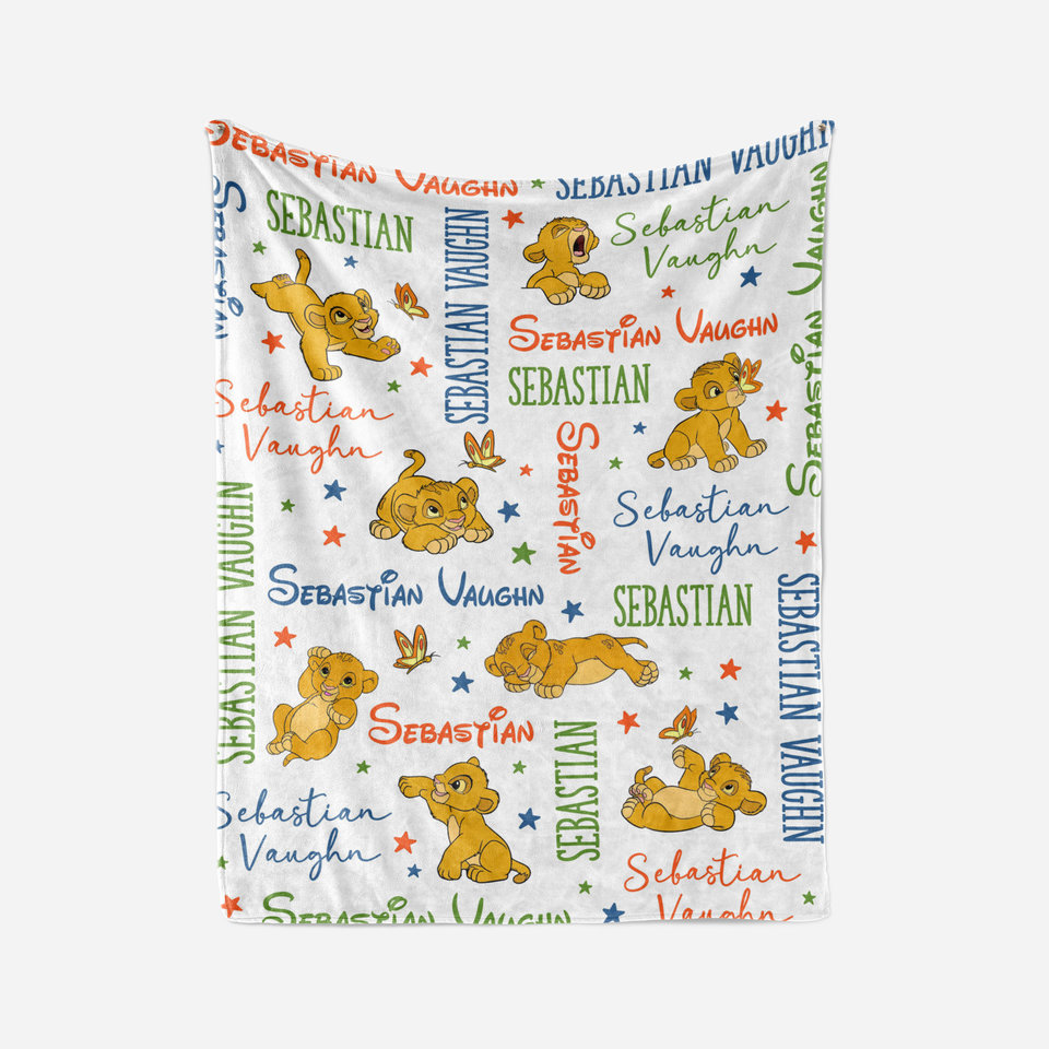 Personalized Baby Simba Blanket
