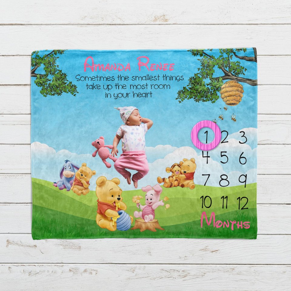 Baby Winnie the Pooh and Friends Milestone Blanket