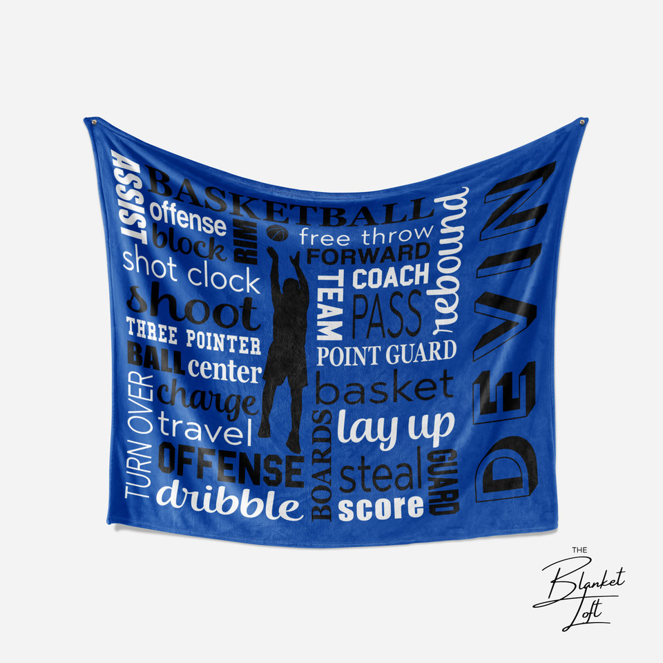 Personalized Boys Basketball Blanket