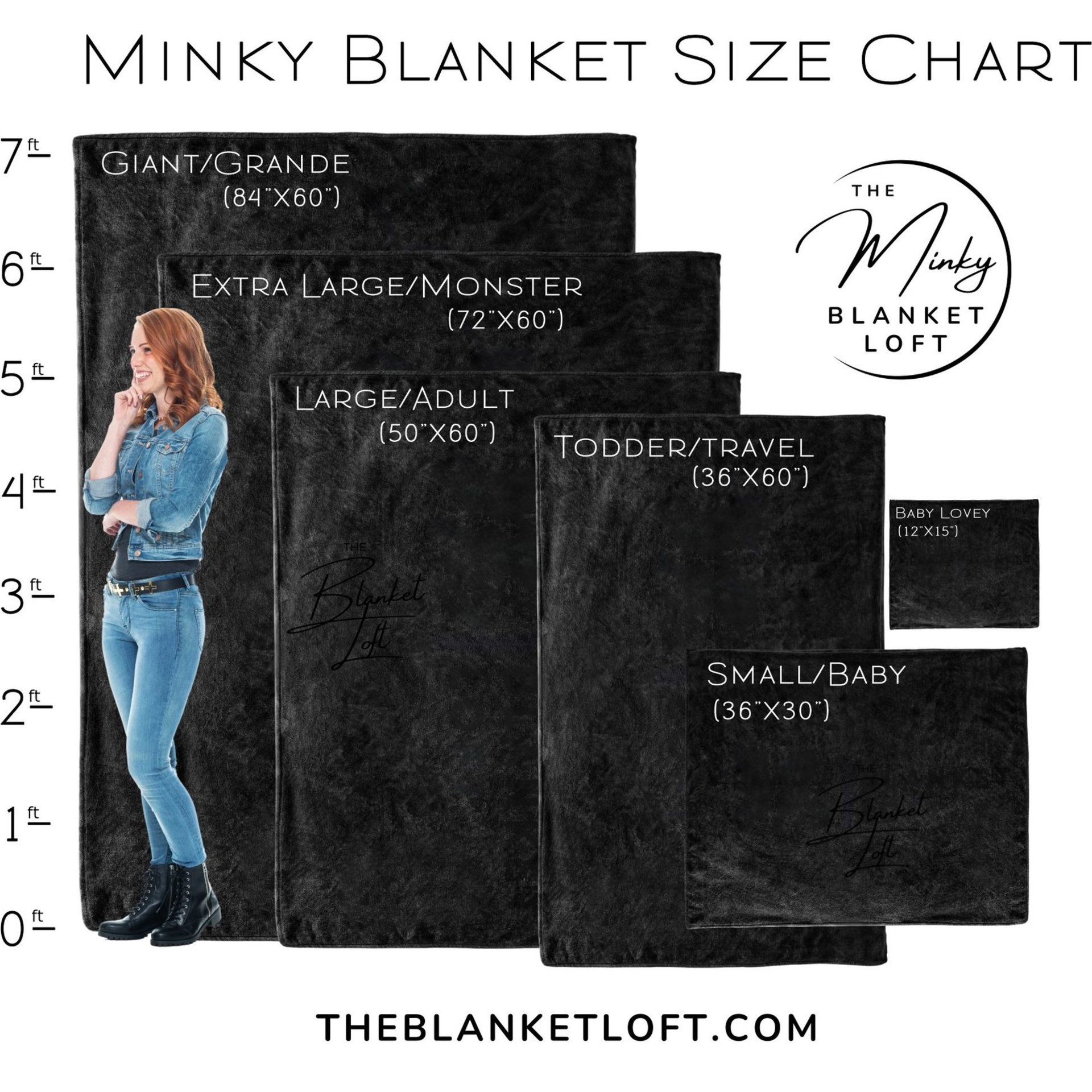 Minky blanket sizes