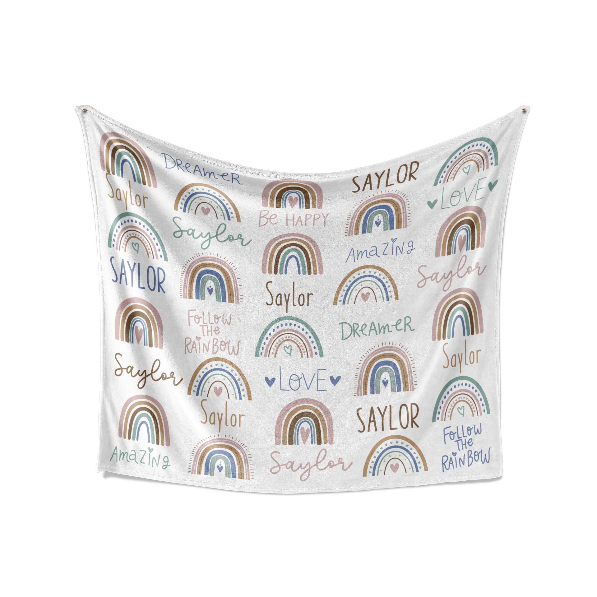 Personalized Blanket - Boho Follow the Rainbow
