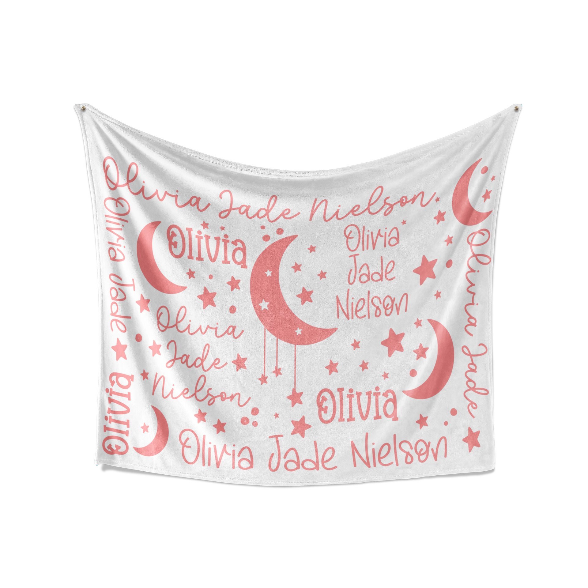 Personalized Boho Moons and Stars Baby Blanket