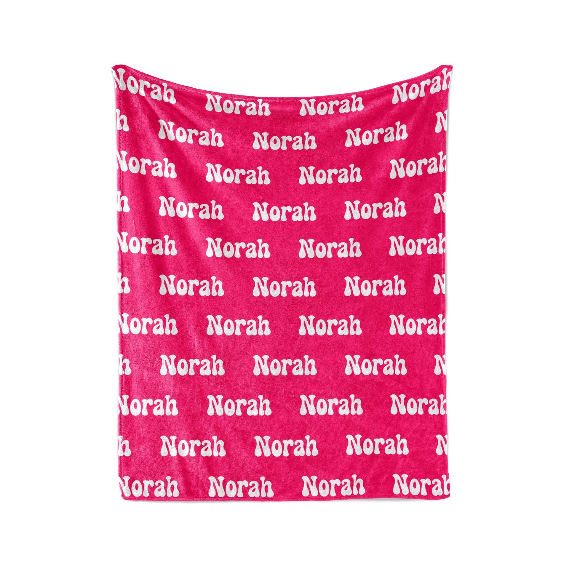 Neon red Collection Personalized Name Blanket