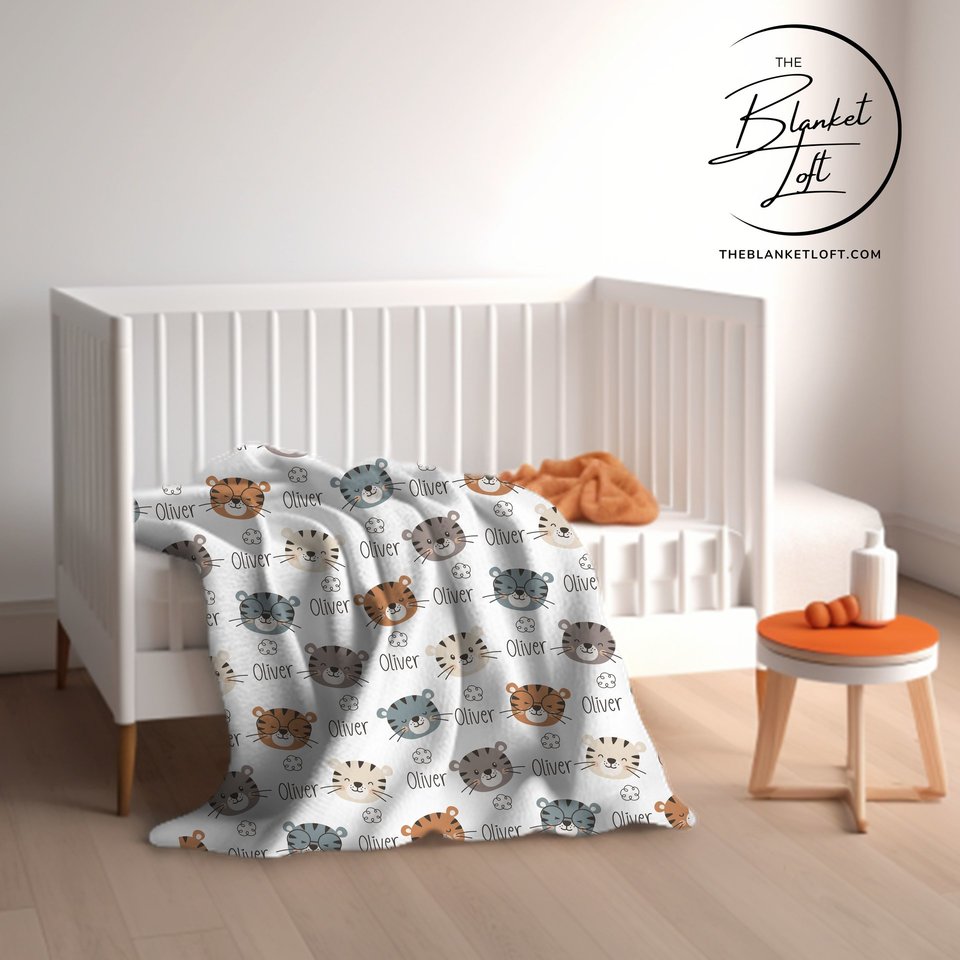 Personalized Tiger Name Blanket