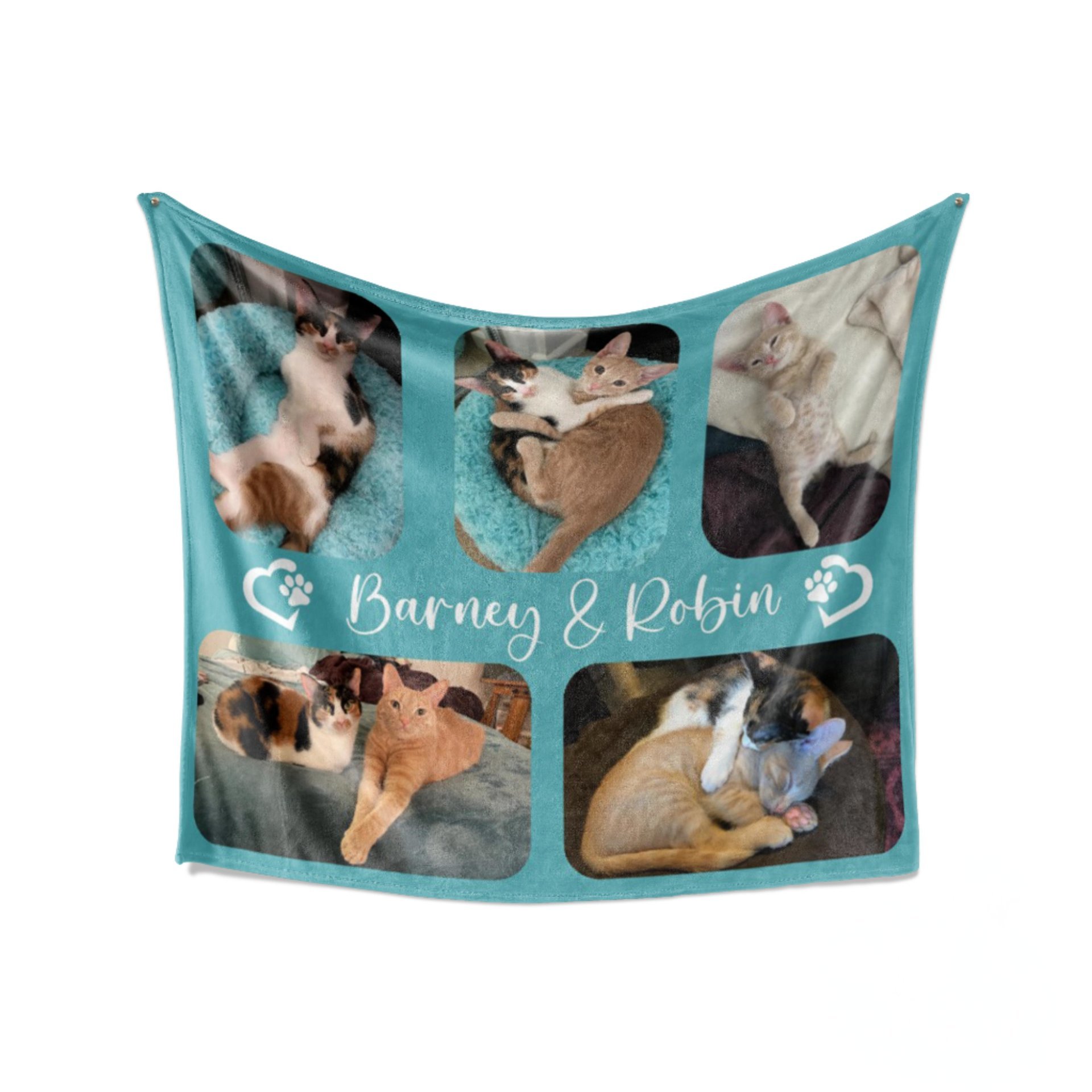 Memorial Photo Blanket Collage for Cat Lover