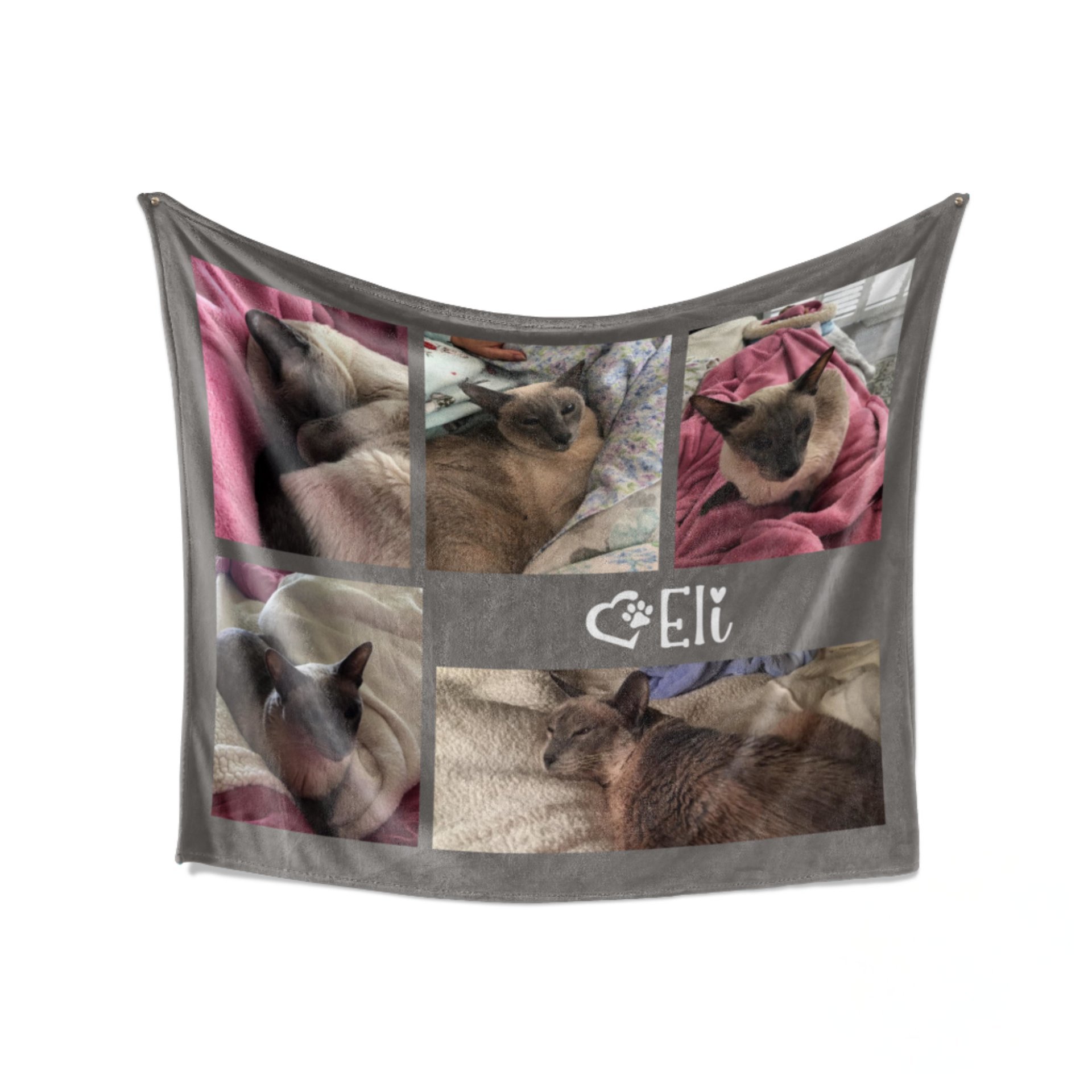 Memorial Photo Blanket Collage for Cat Lover