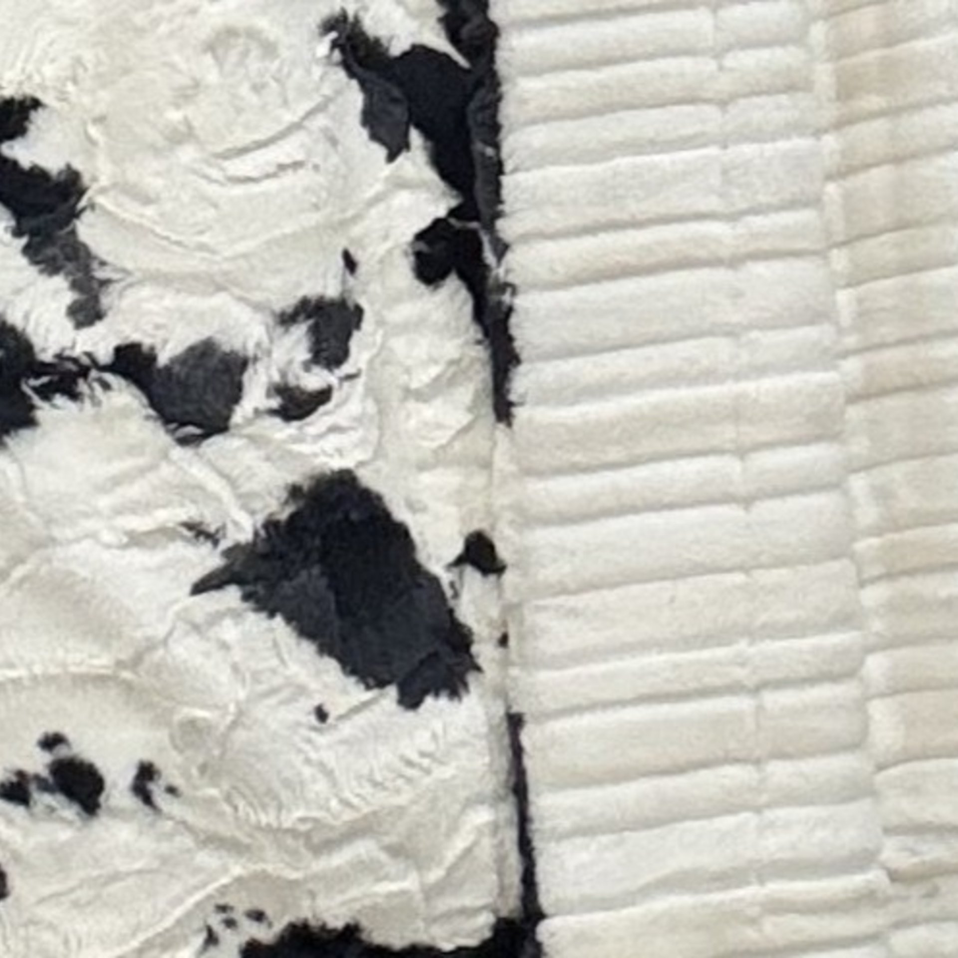 Luxe Cuddle Calf Cow Bessie with Vienna Natural 50"x60" Adult Minky Blanket