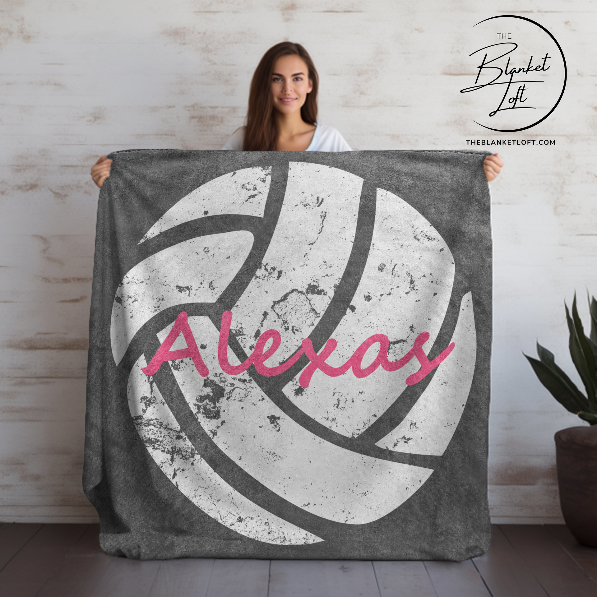 Personalized Distressed Volleyball Blanket