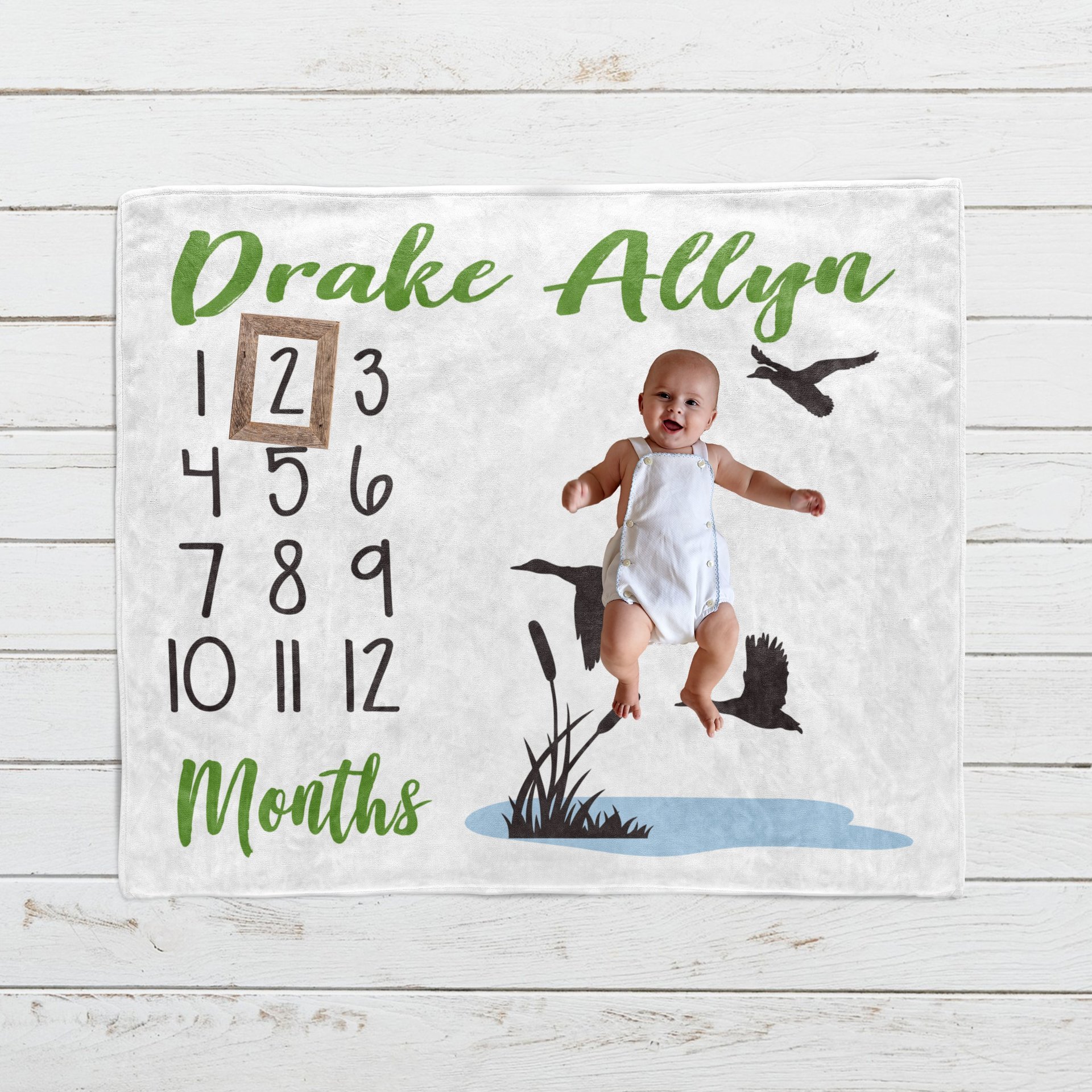 Personalized Duck Hunter Monthly Milestone Blanket