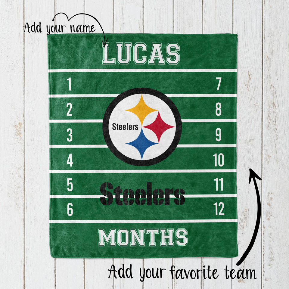 Personalized Football Team Monthly Milestone Blanket