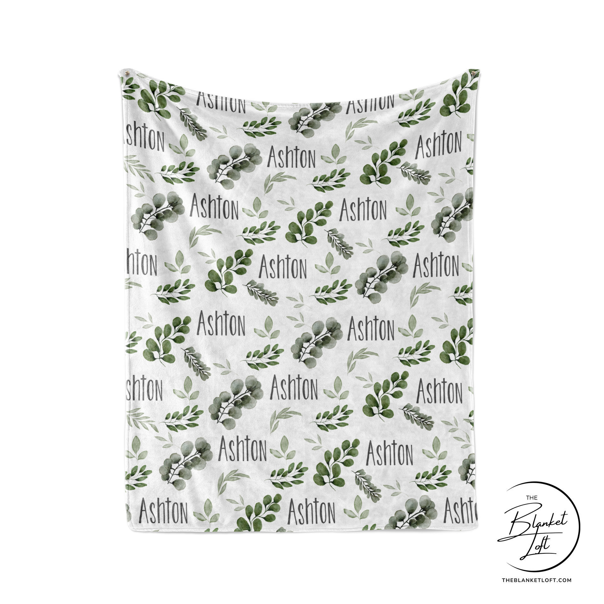 Name Blanket with Greenery