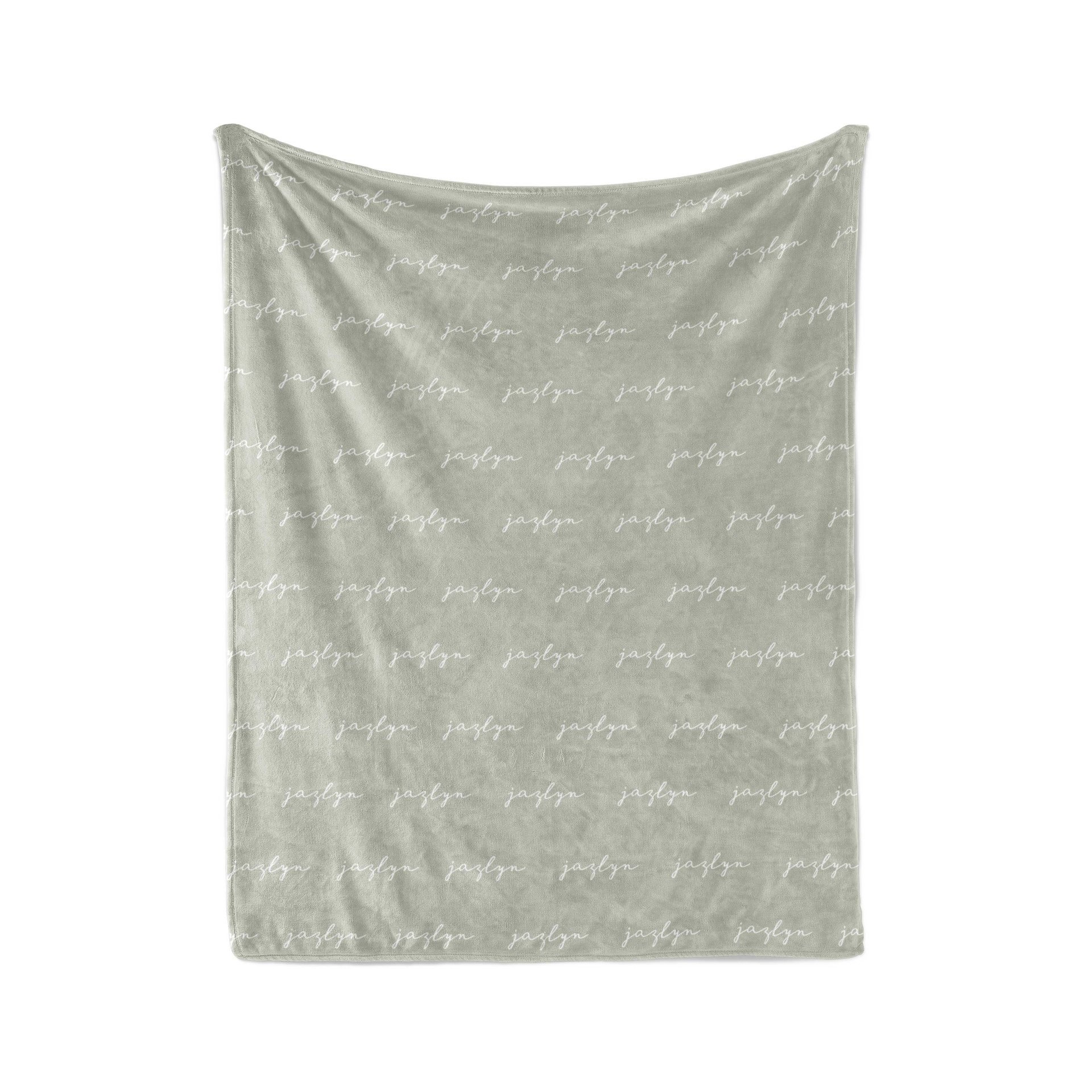 Shades of Green Personalized Name Blanket
