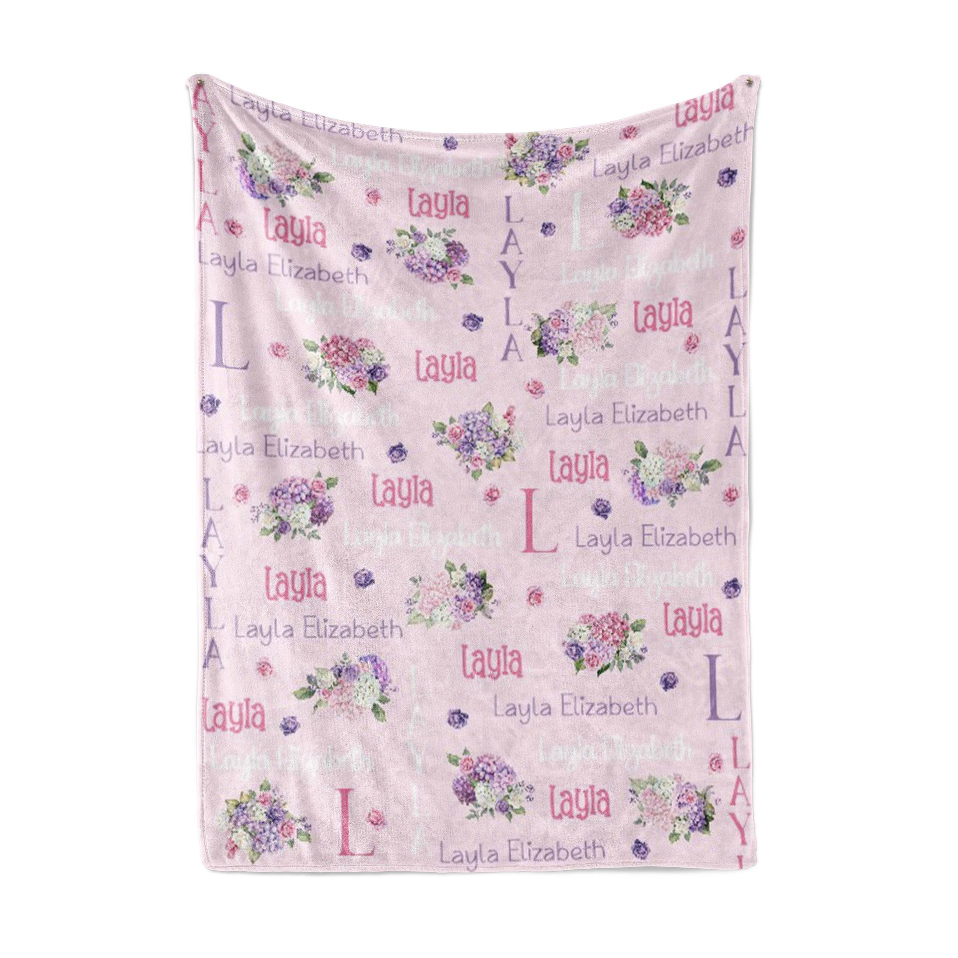 Hydrangea Rose Floral Baby Blanket