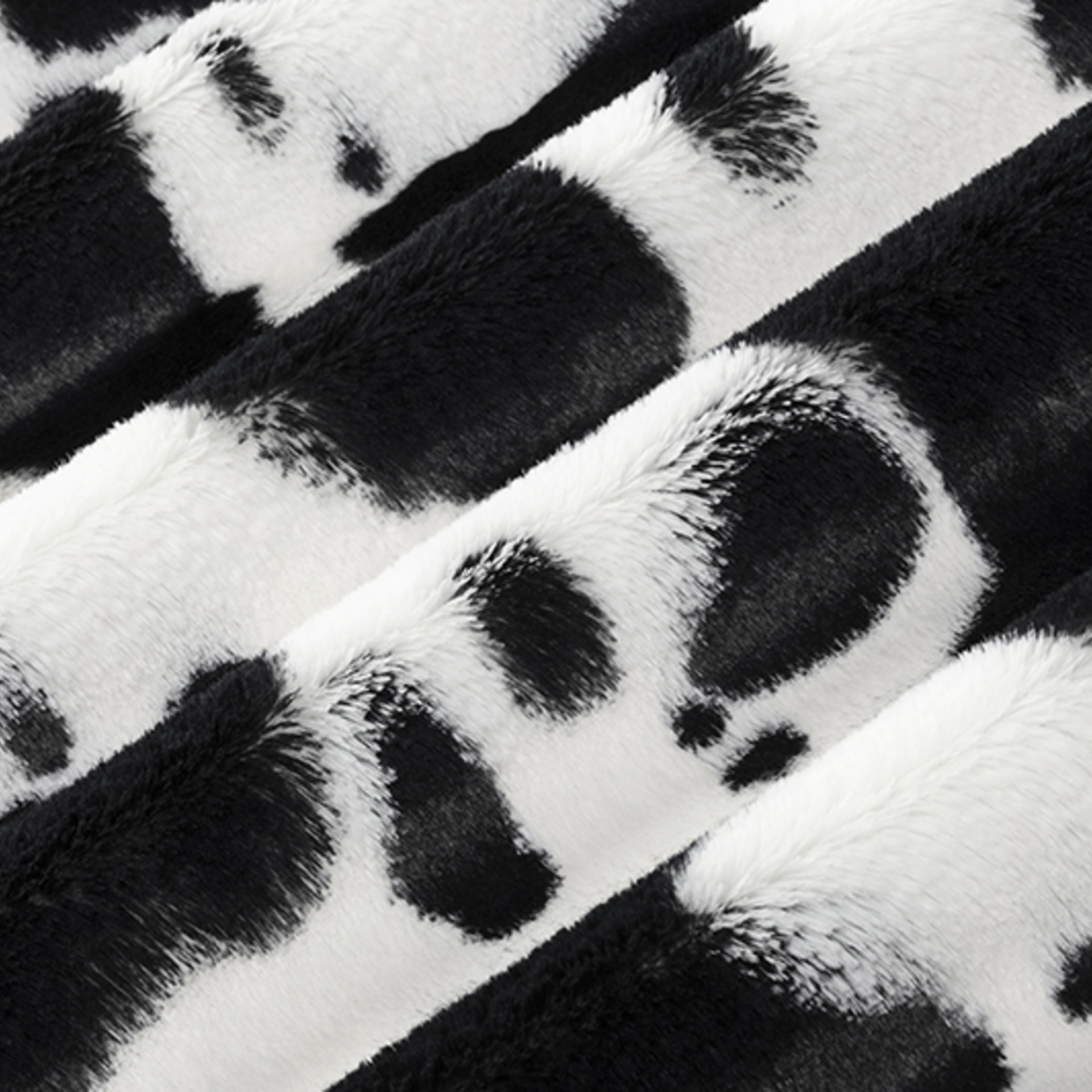 Black and White Cow Black Luna Luxe Minky Blanket