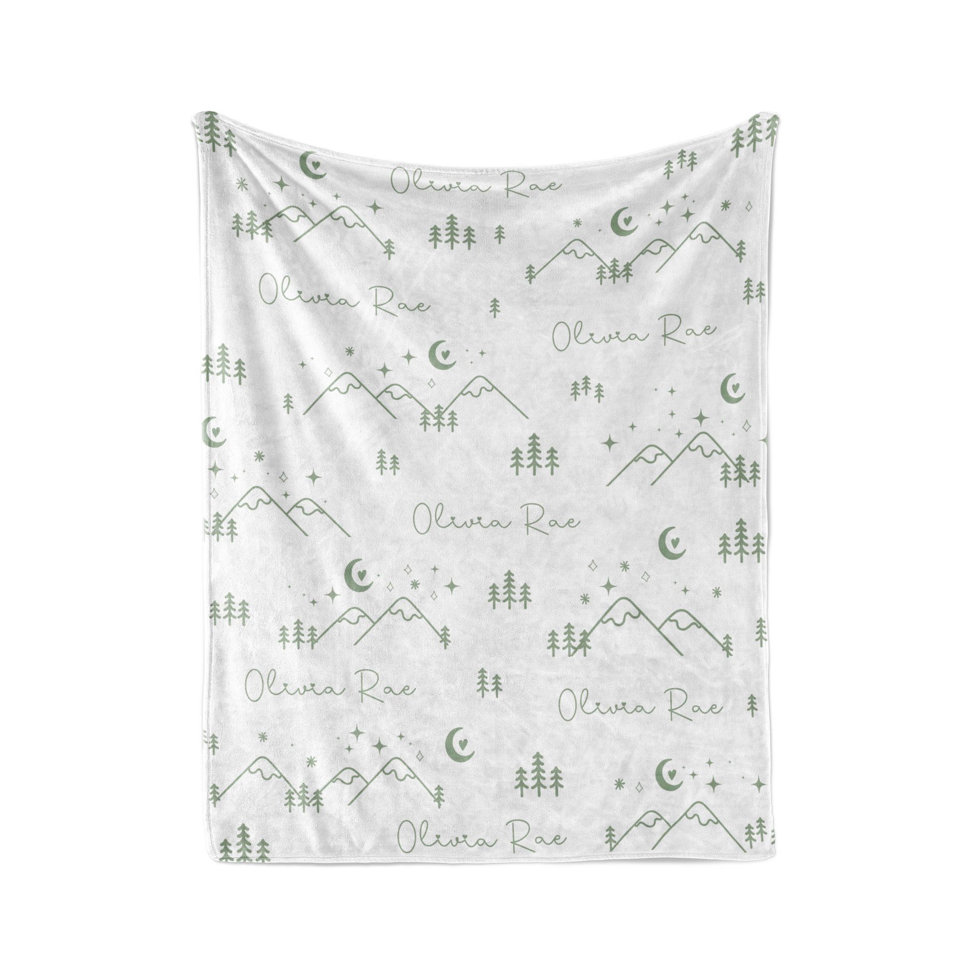 Personalized Boho Mountain Adventure Blanket
