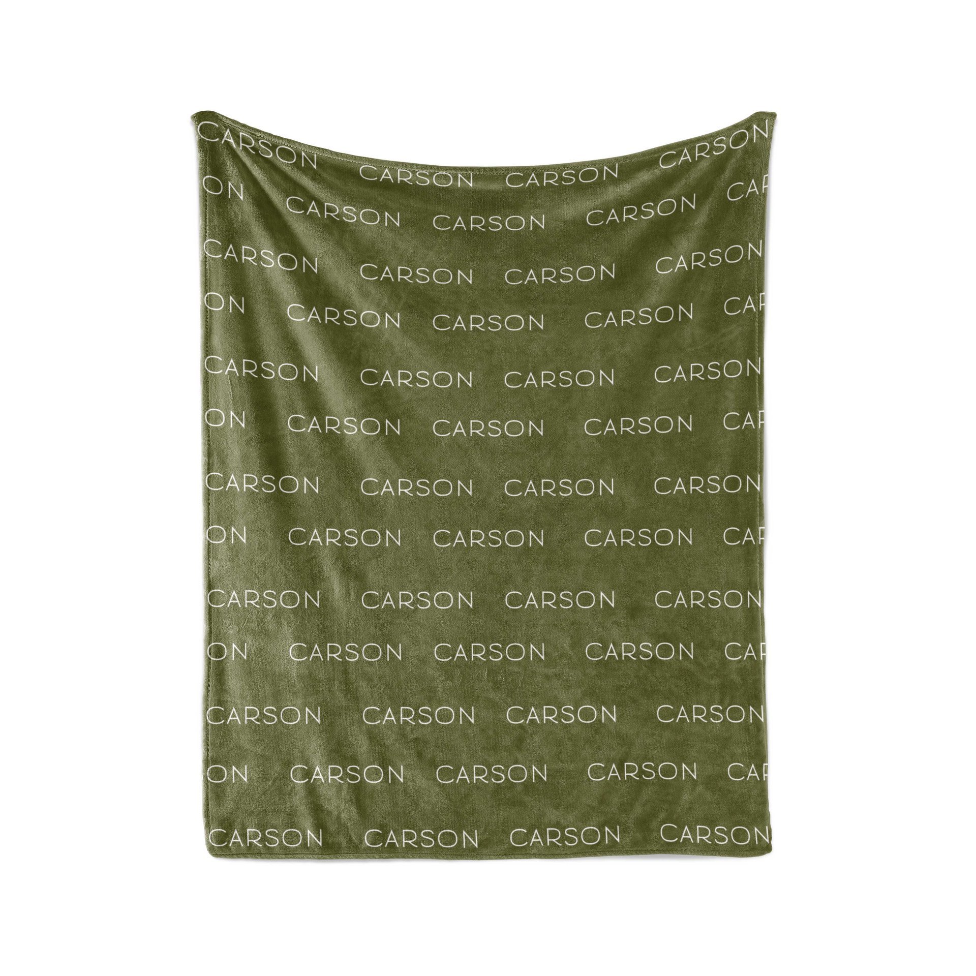 Shades of Green Personalized Name Blanket