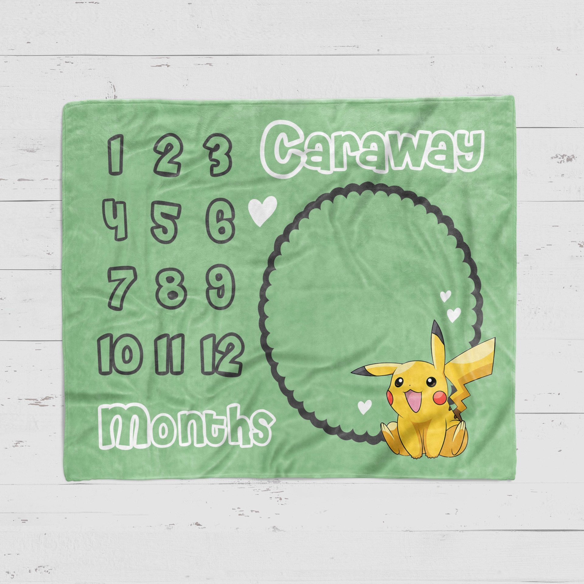 Personalized Baby Milestone Blanket - Pikachu