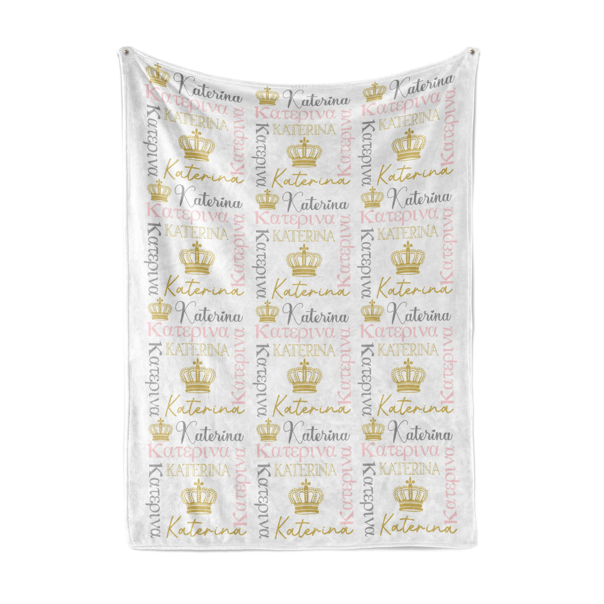 Princess Crown Baby Name Blanket