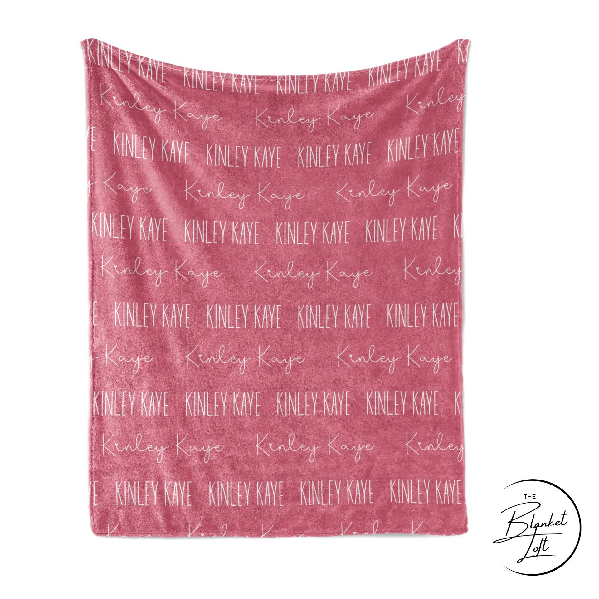 Blissful Pink Personalized Name Blanket