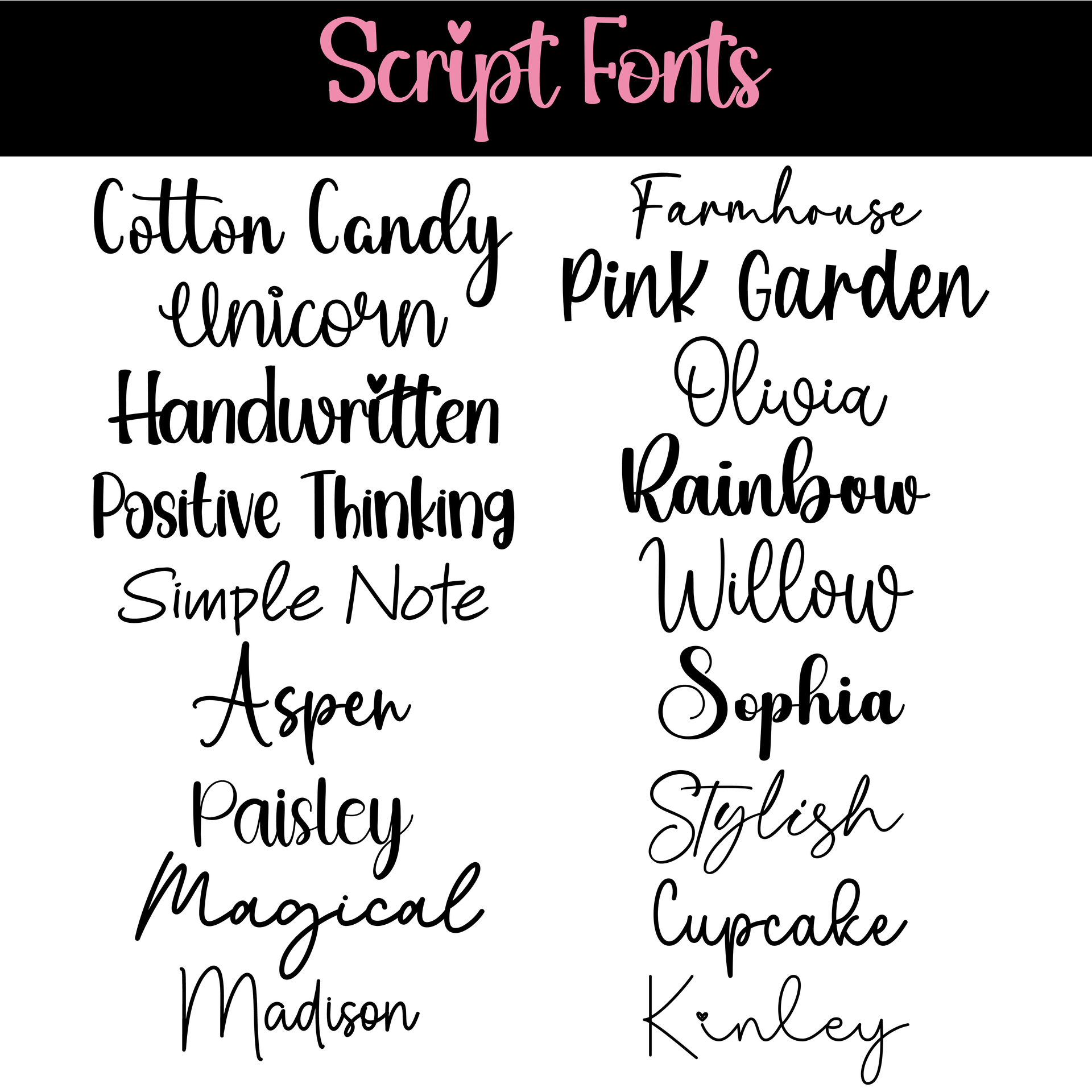 SCRIPT FONTS